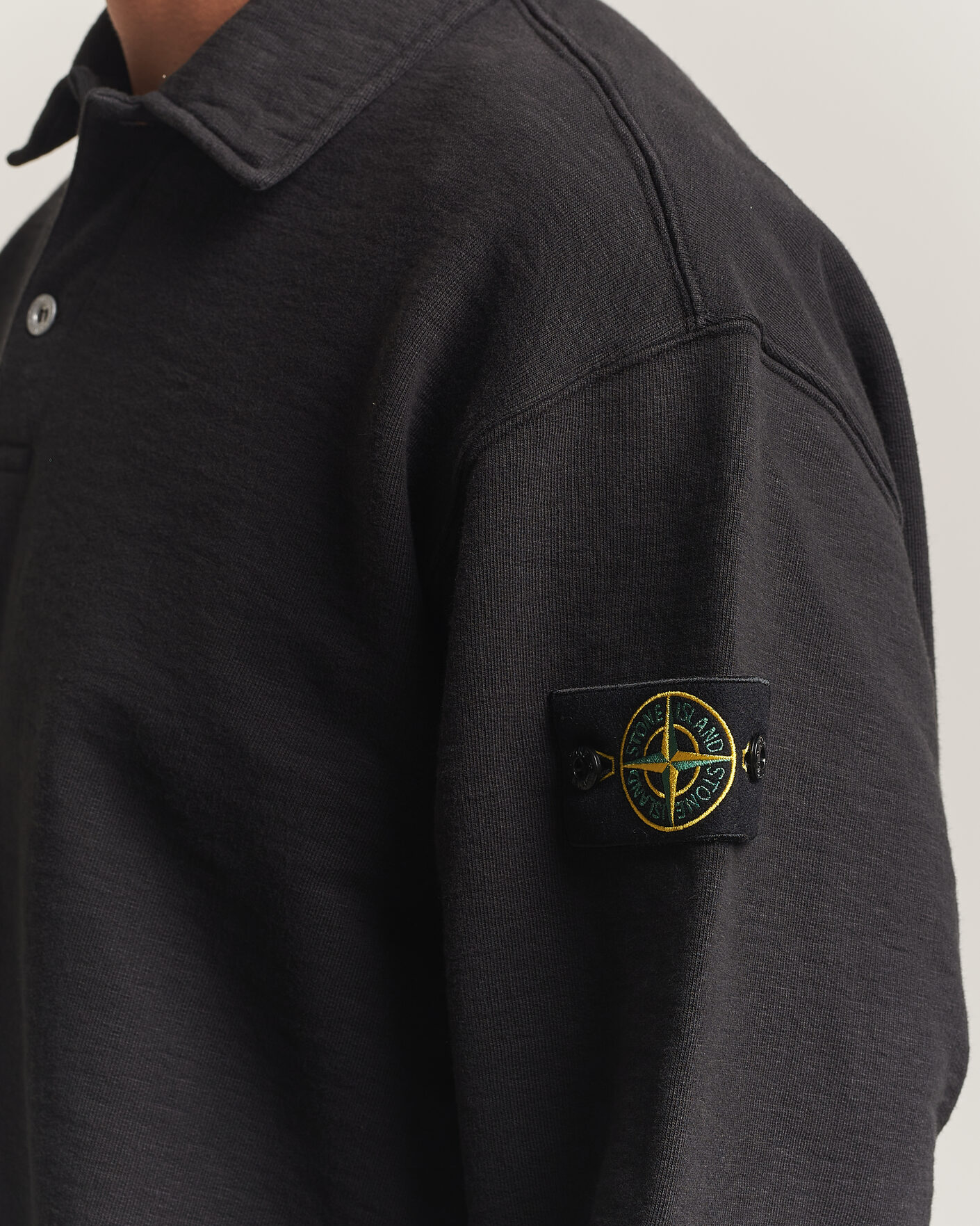 Mies | Puserot | Stone Island | Tubular Cotton Fleece Polo Black