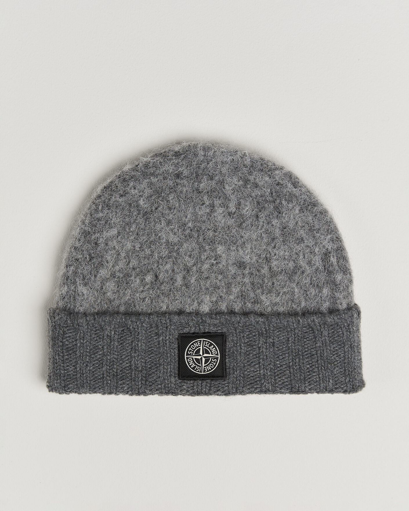 Mies | Pipot | Stone Island | Ribbed Baby Alpaca Blend Hat Grey Melange