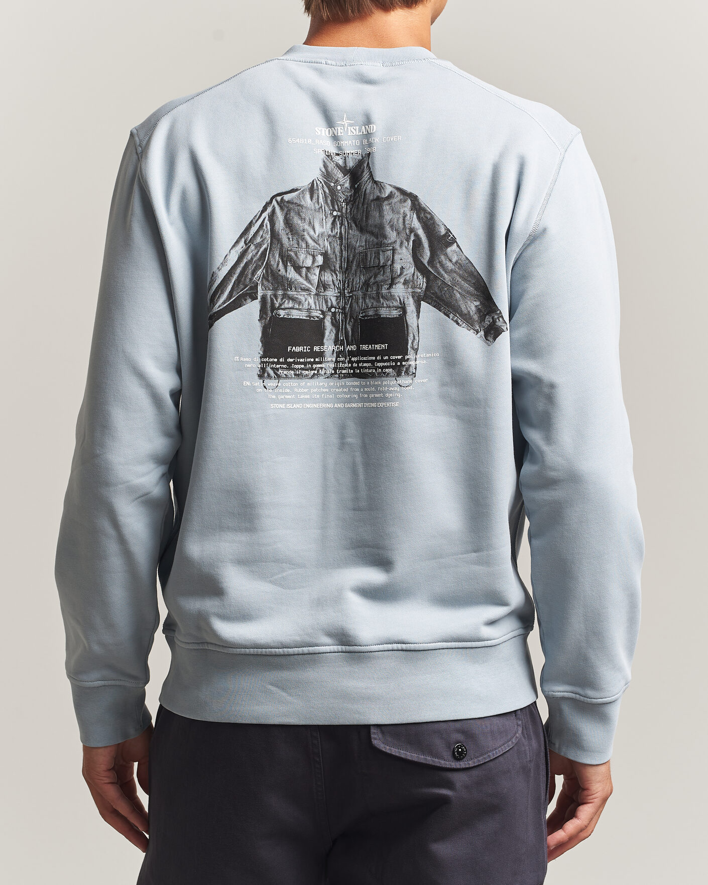 Mies | Puserot | Stone Island | Cotton Fleece Archivio Print Sweatshirt Ash Grey
