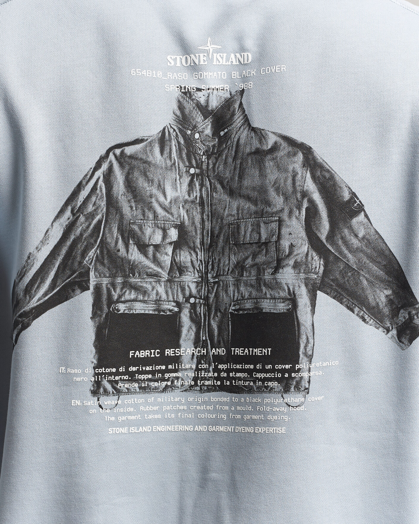 Mies | Puserot | Stone Island | Cotton Fleece Archivio Print Sweatshirt Ash Grey