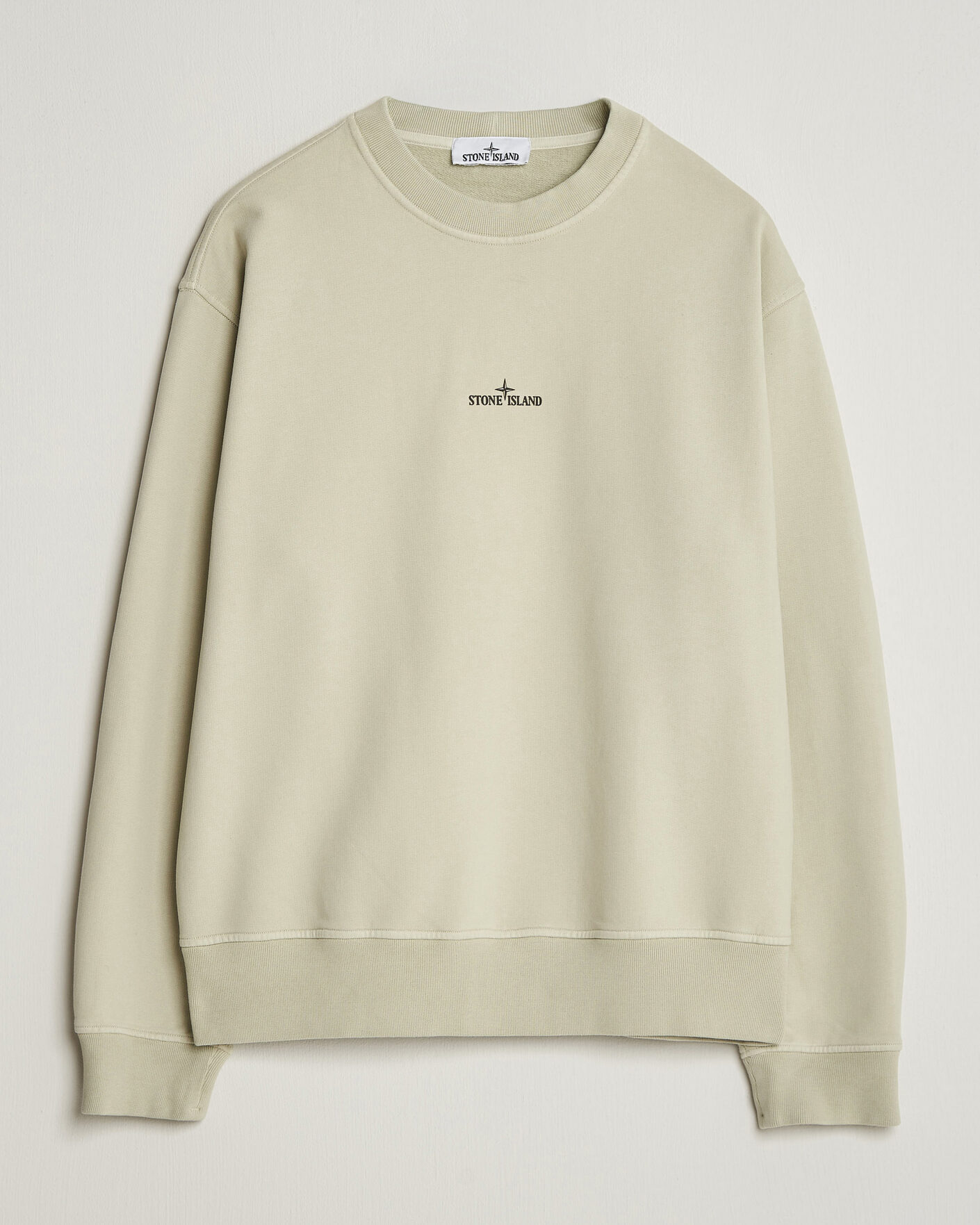 Mies | Puserot | Stone Island | Cotton Fleece Blurred Compas Print Sweatshirt Sand