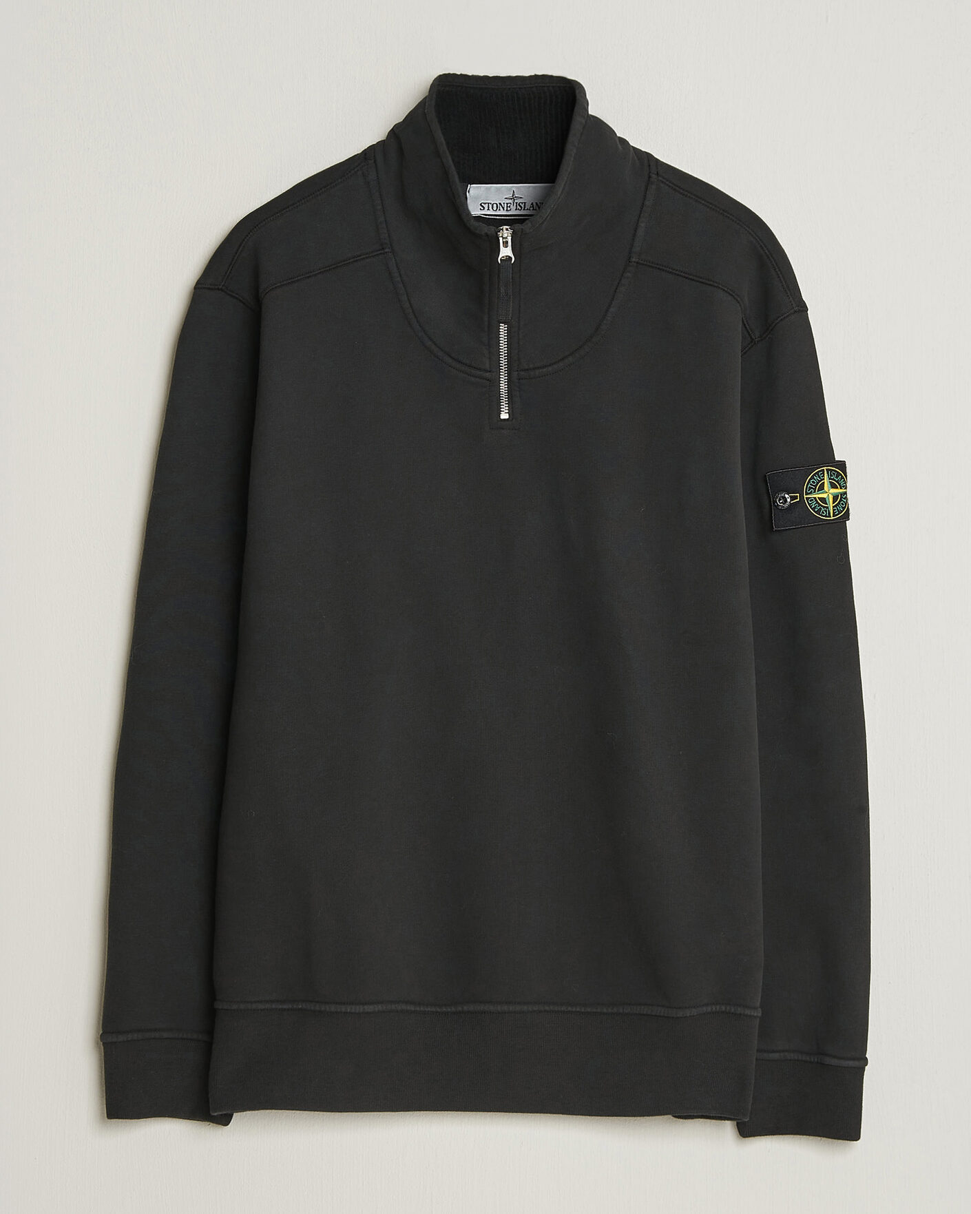 Mies | Puserot | Stone Island | Brushed Cotton Fleece Half Zip Black