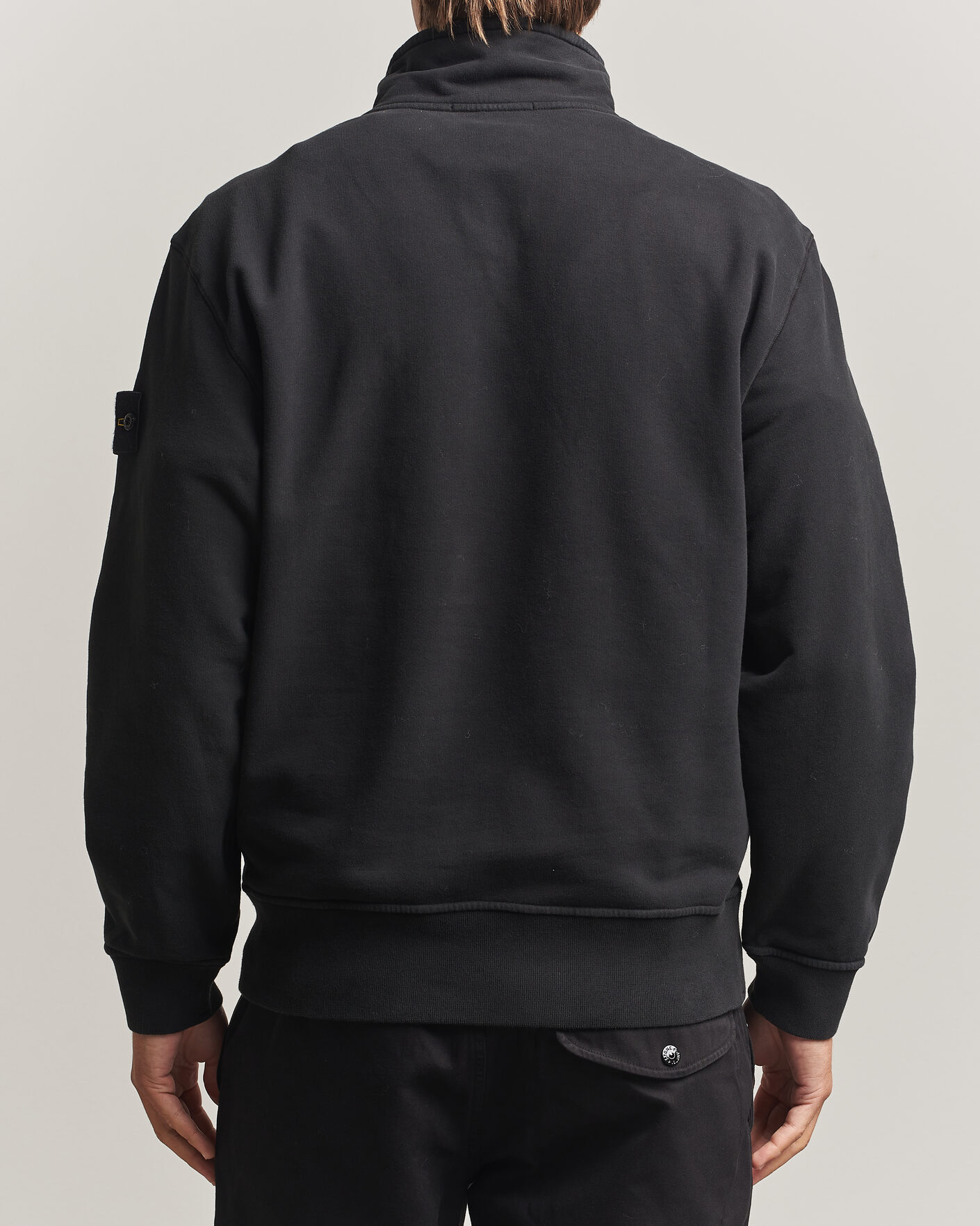 Mies | Puserot | Stone Island | Brushed Cotton Fleece Half Zip Black