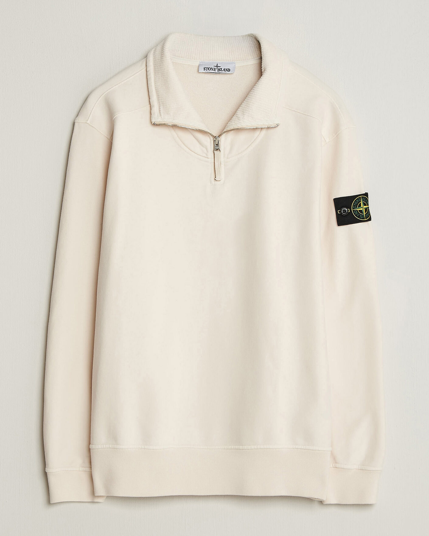 Mies | Puserot | Stone Island | Brushed Cotton Fleece Half Zip Ivory