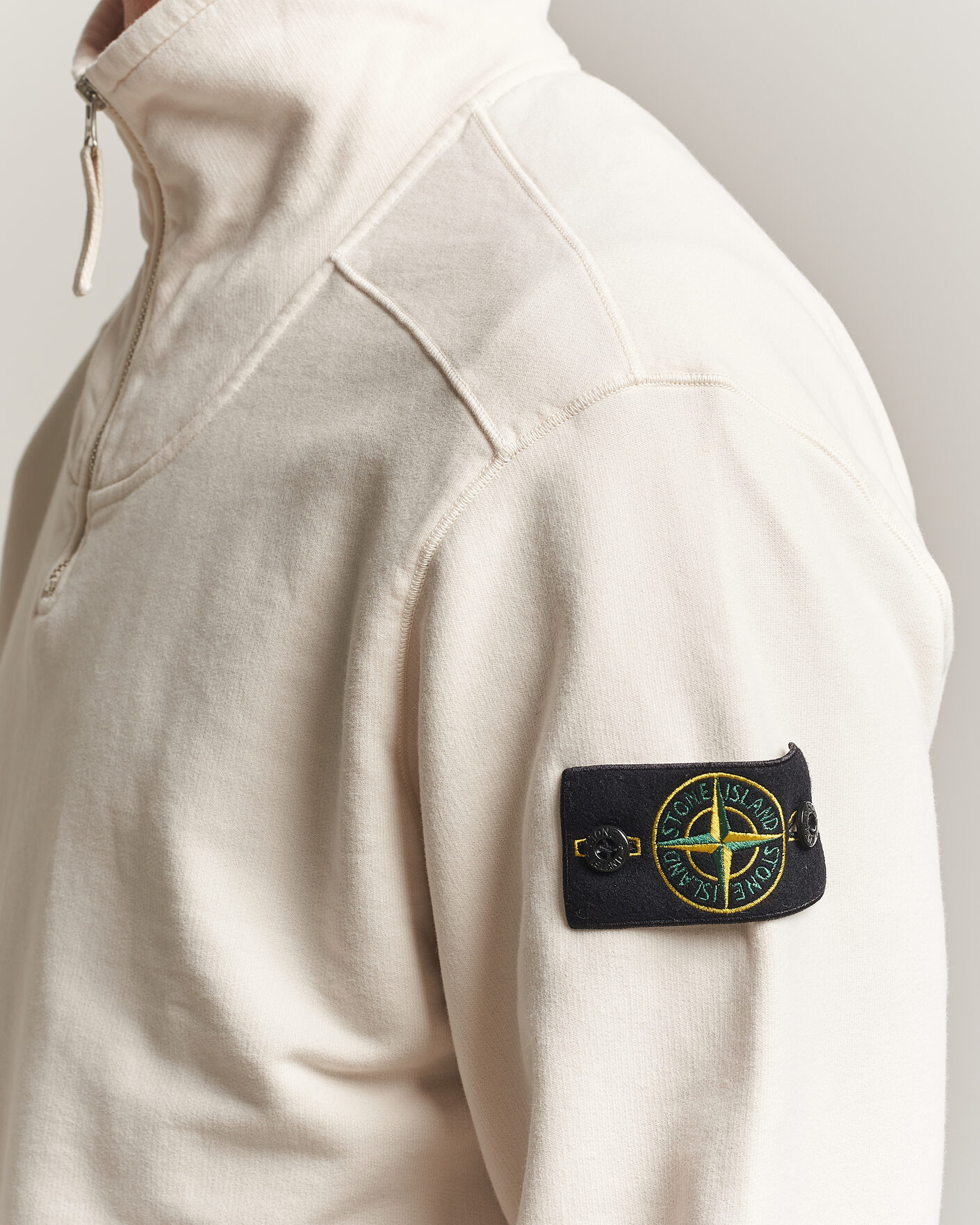 Mies | Puserot | Stone Island | Brushed Cotton Fleece Half Zip Ivory