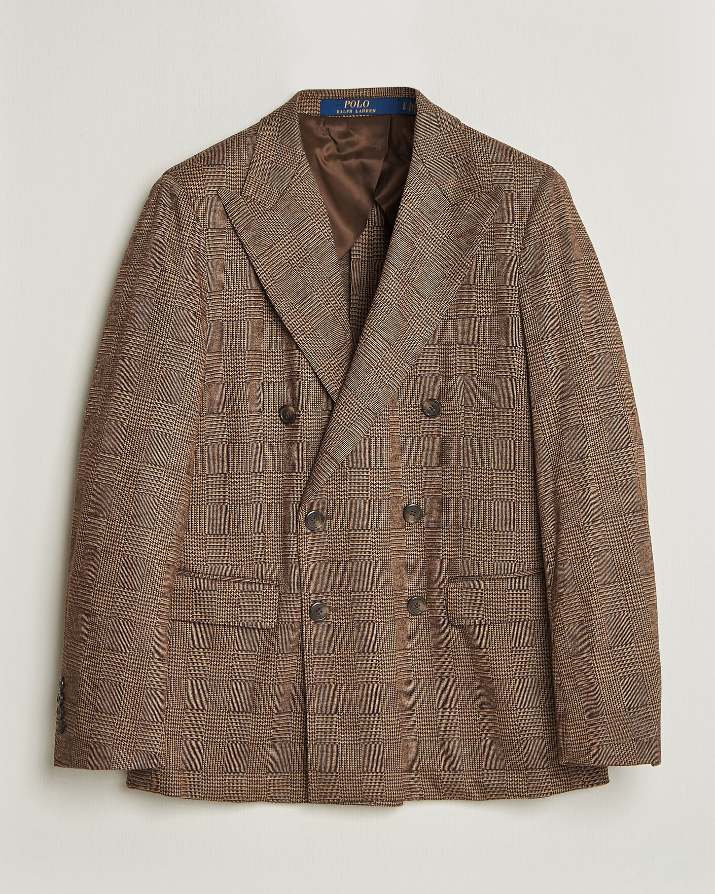 Mies | Pikkutakit | Polo Ralph Lauren | Double Breasted Glenplaid Knit Sportcoat Tan/Brown