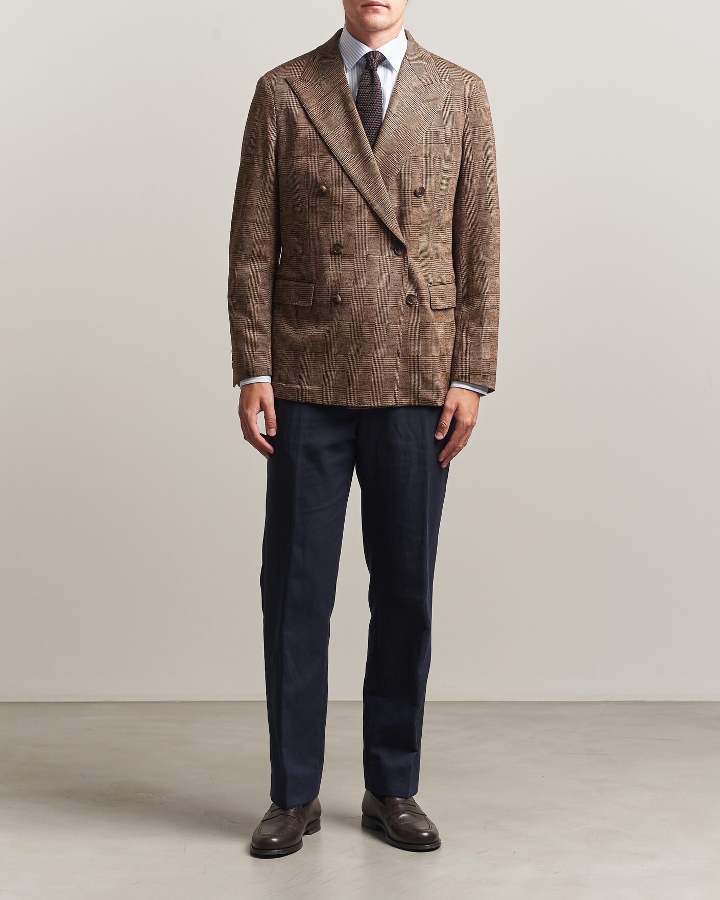 Mies | Pikkutakit | Polo Ralph Lauren | Double Breasted Glenplaid Knit Sportcoat Tan/Brown