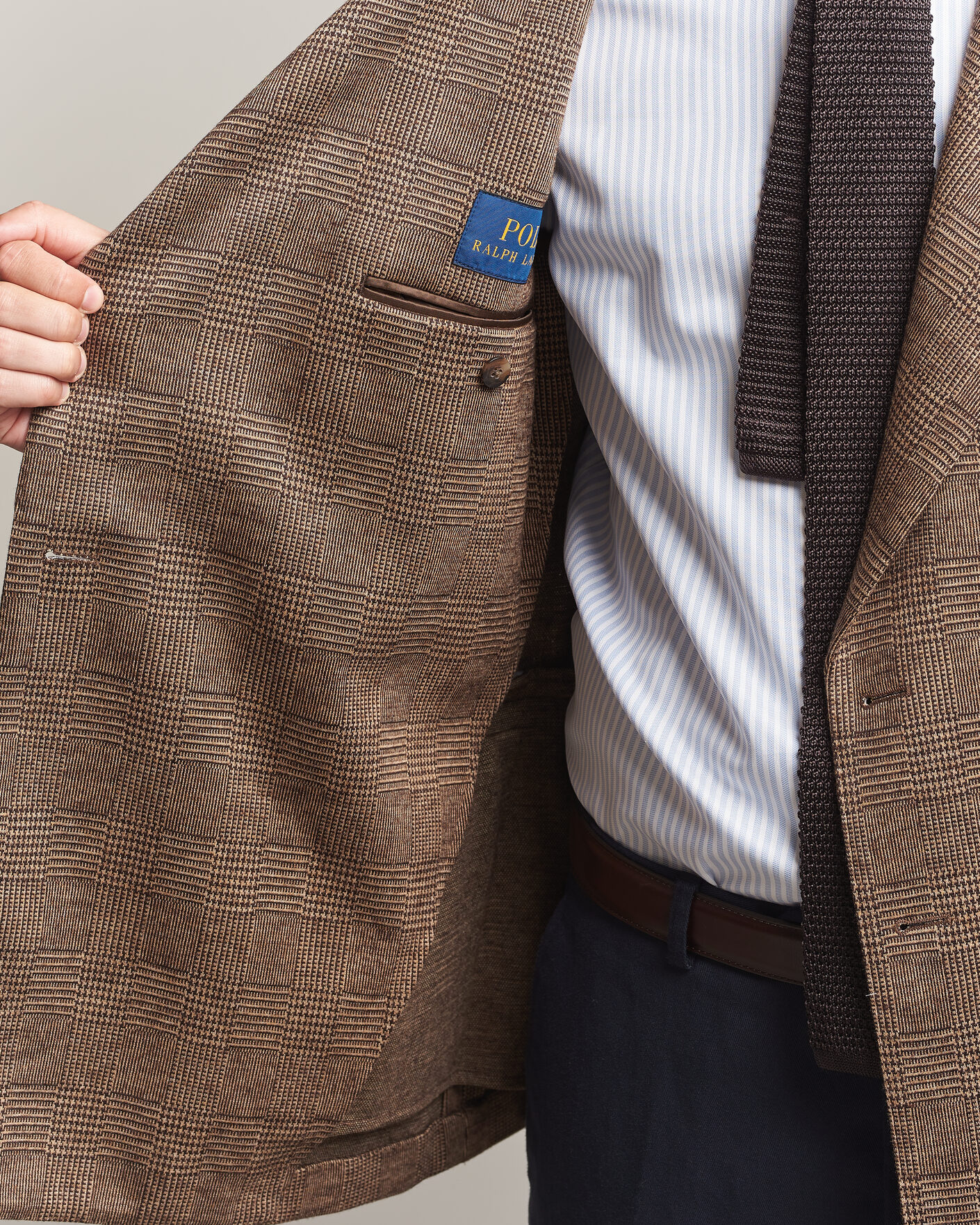 Mies | Pikkutakit | Polo Ralph Lauren | Double Breasted Glenplaid Knit Sportcoat Tan/Brown