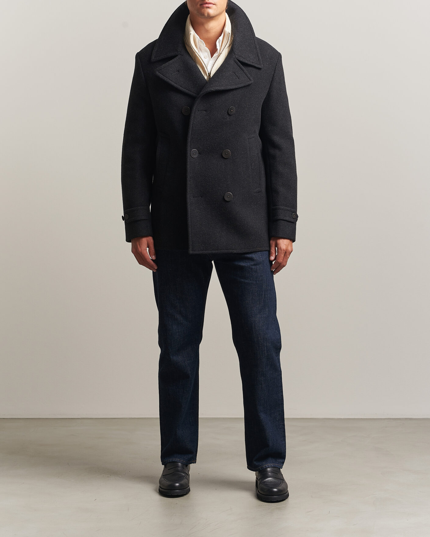 Mies | Takit | Polo Ralph Lauren | Lightweight Melton Peacoat Charcoal