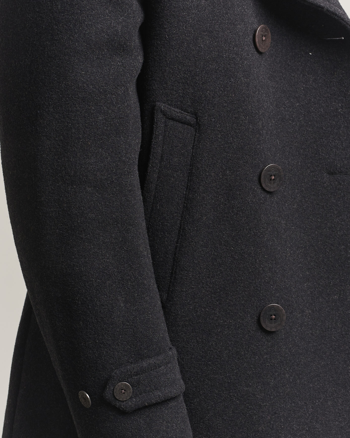 Mies | Takit | Polo Ralph Lauren | Lightweight Melton Peacoat Charcoal