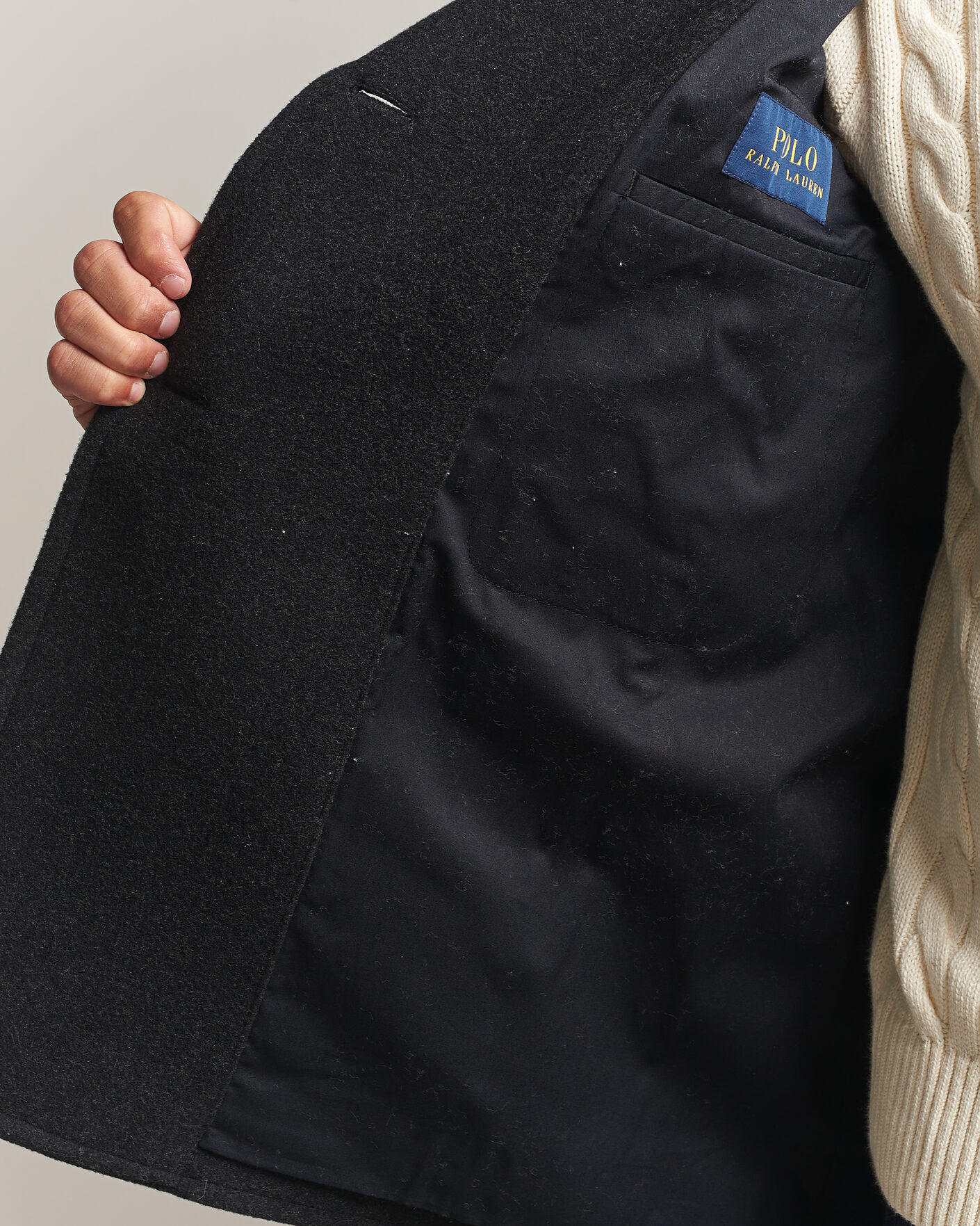 Mies | Takit | Polo Ralph Lauren | Lightweight Melton Peacoat Charcoal