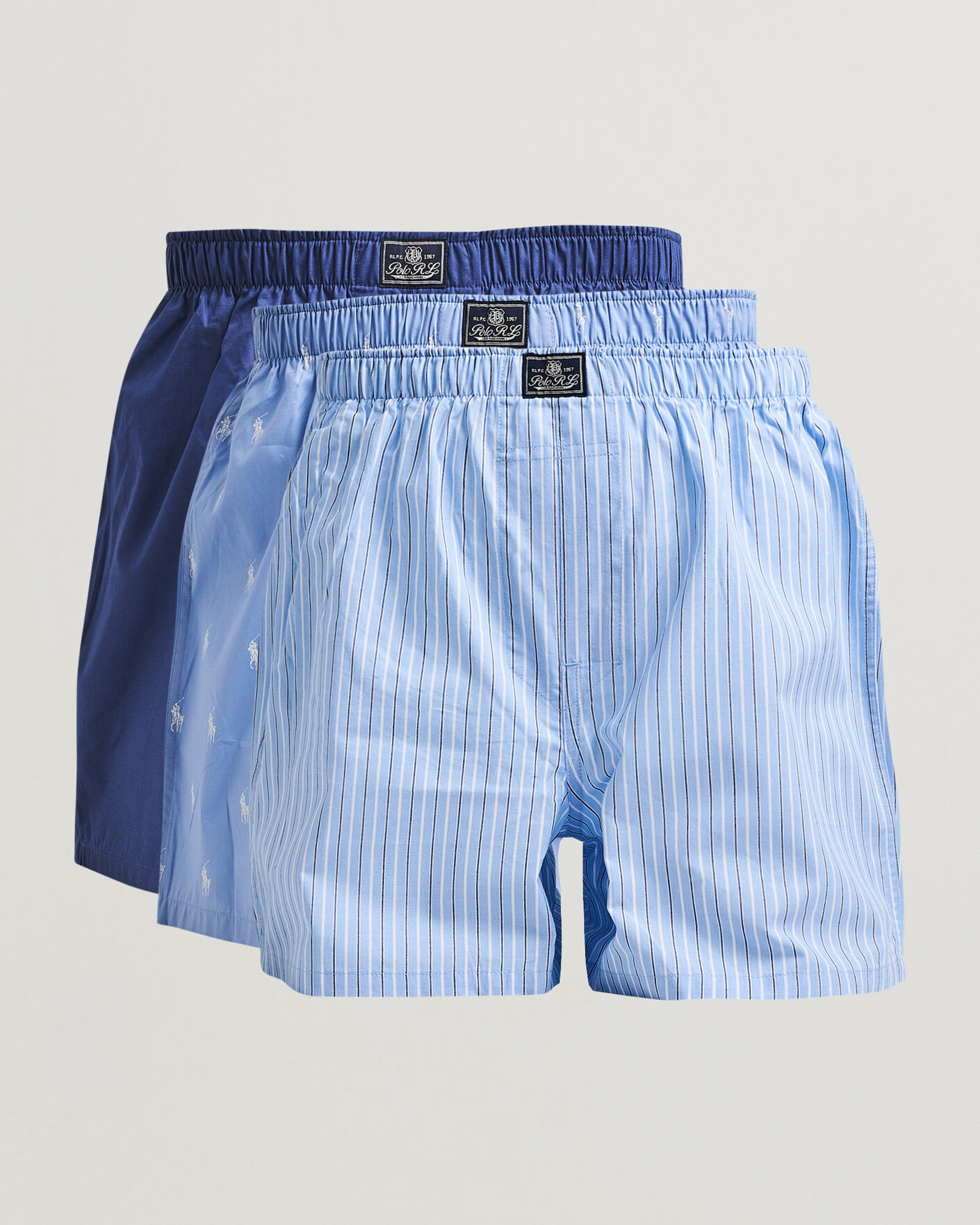 Mies | Alusvaatteet | Polo Ralph Lauren | 3-Pack Woven Boxer Blue/White