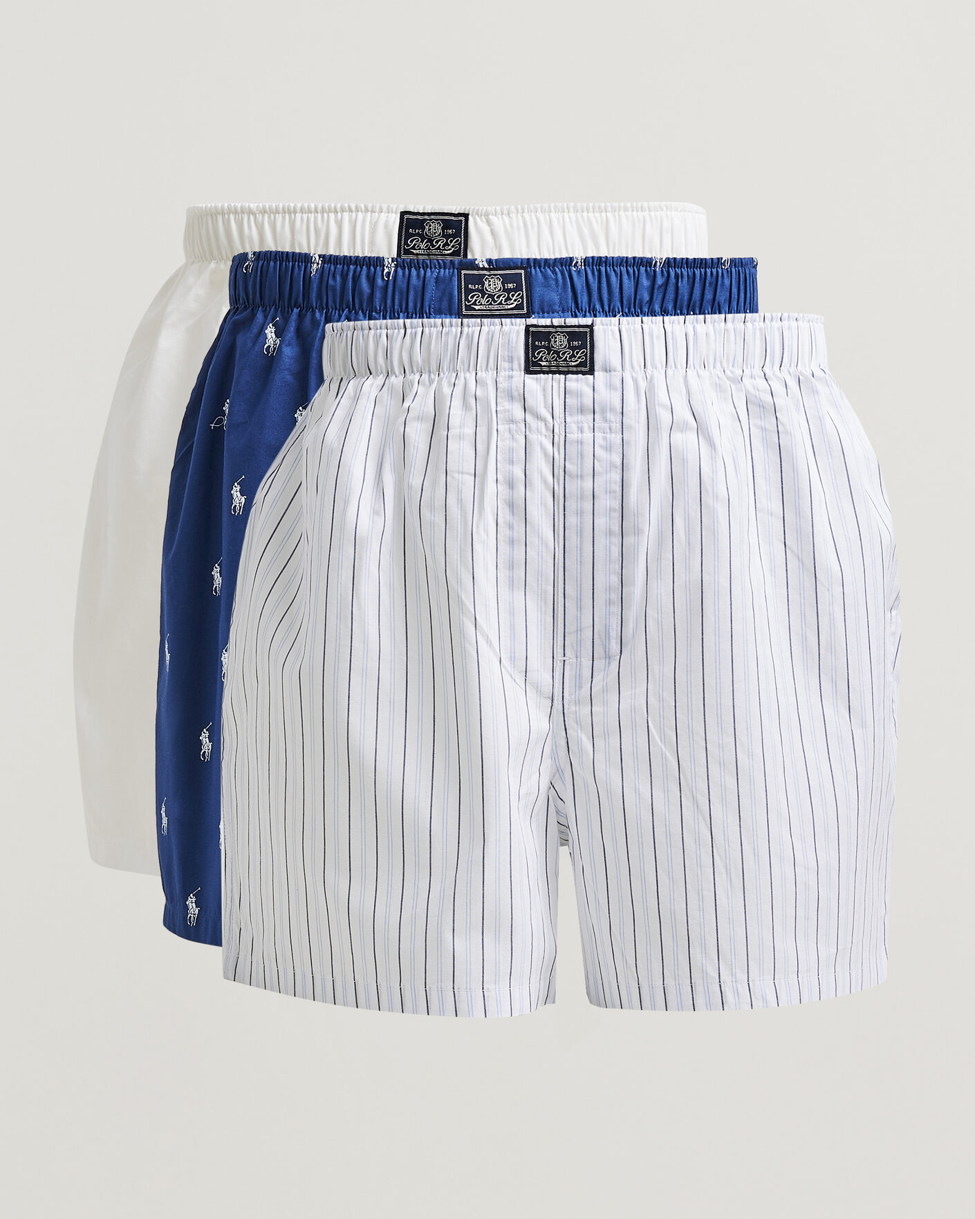Mies | Alusvaatteet | Polo Ralph Lauren | 3-Pack Woven Boxer Blue/White