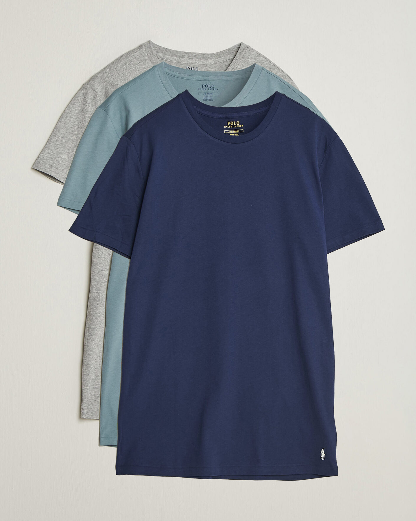 Mies | T-paidat | Polo Ralph Lauren | 3-Pack Crew Neck T-Shirt Grey/Navy/Blue