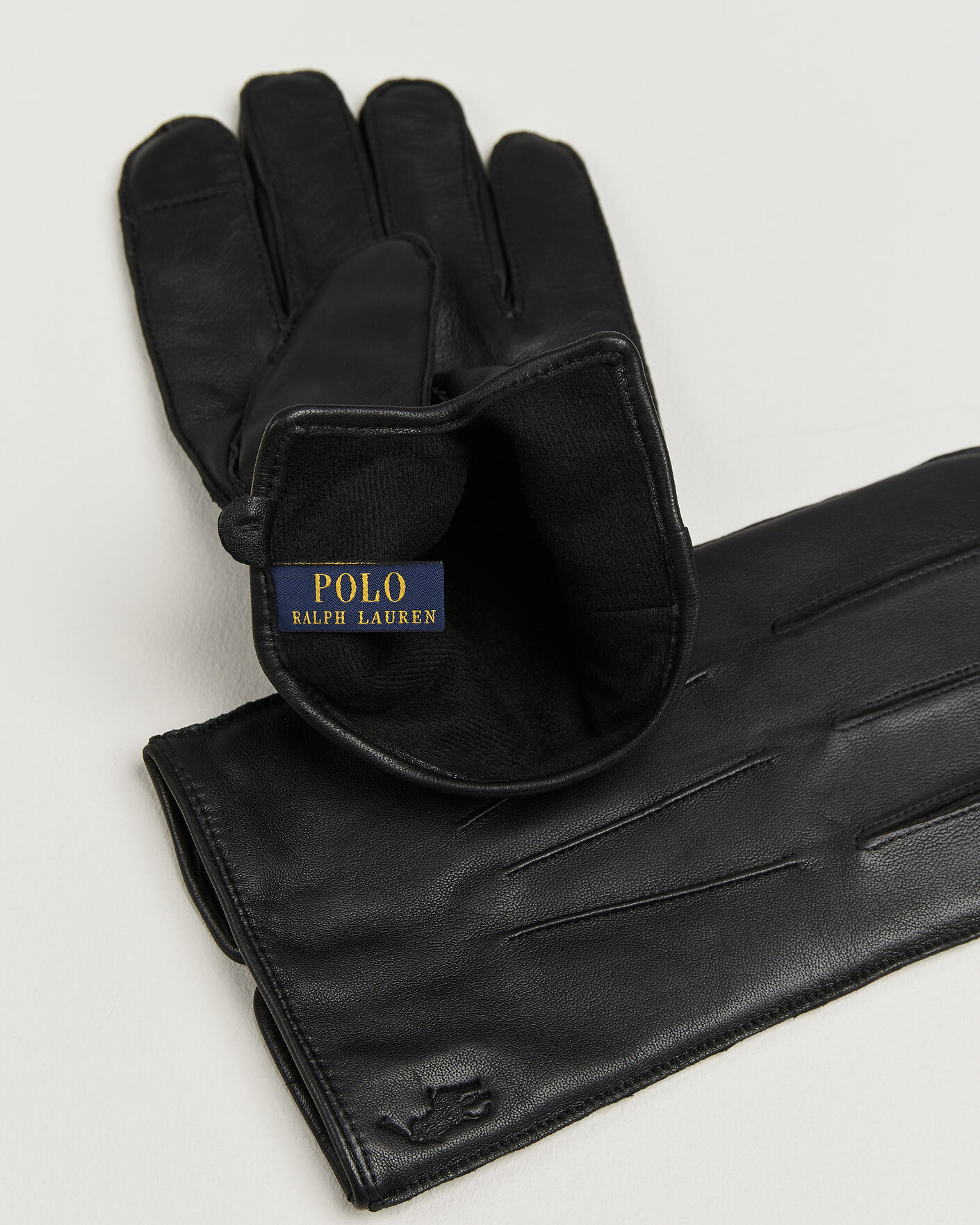 Mies | Käsineet | Polo Ralph Lauren | Water-Repellent Leather Gloves Black
