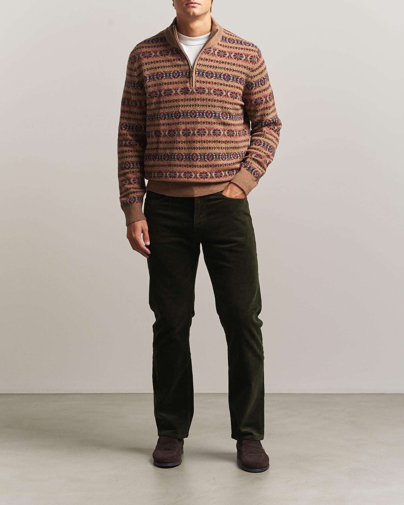 Mies | Housut | Polo Ralph Lauren | Stretch Corduroy Straight Fit Pants Estate Olive