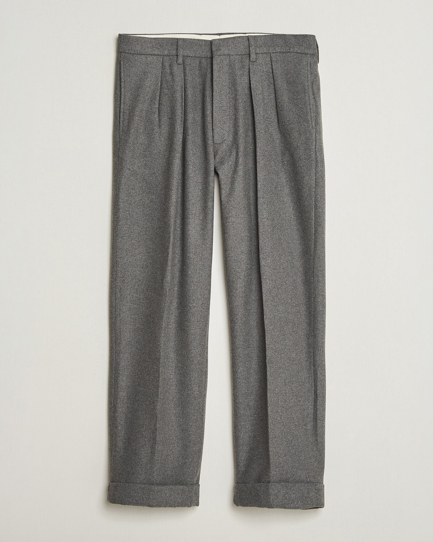 Mies | Housut | Polo Ralph Lauren | Flanell Blend Straight Fit Pants Medium Grey