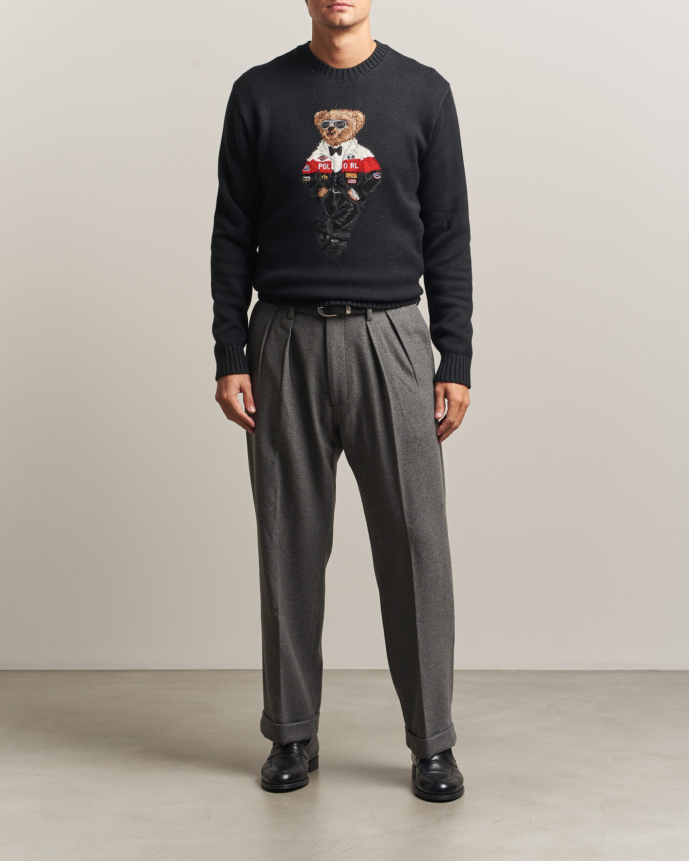 Mies | Housut | Polo Ralph Lauren | Flanell Blend Straight Fit Pants Medium Grey