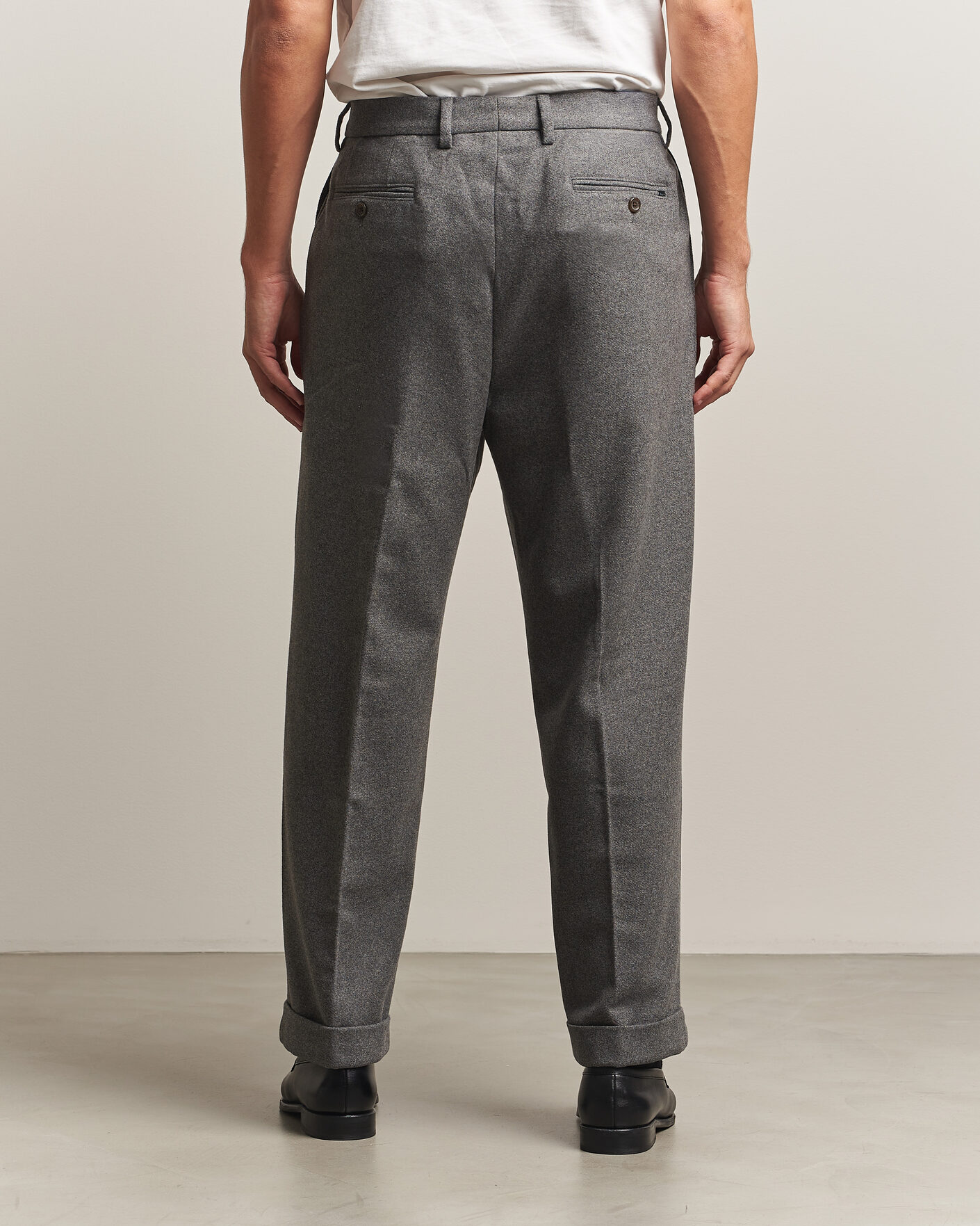 Mies | Housut | Polo Ralph Lauren | Flanell Blend Straight Fit Pants Medium Grey