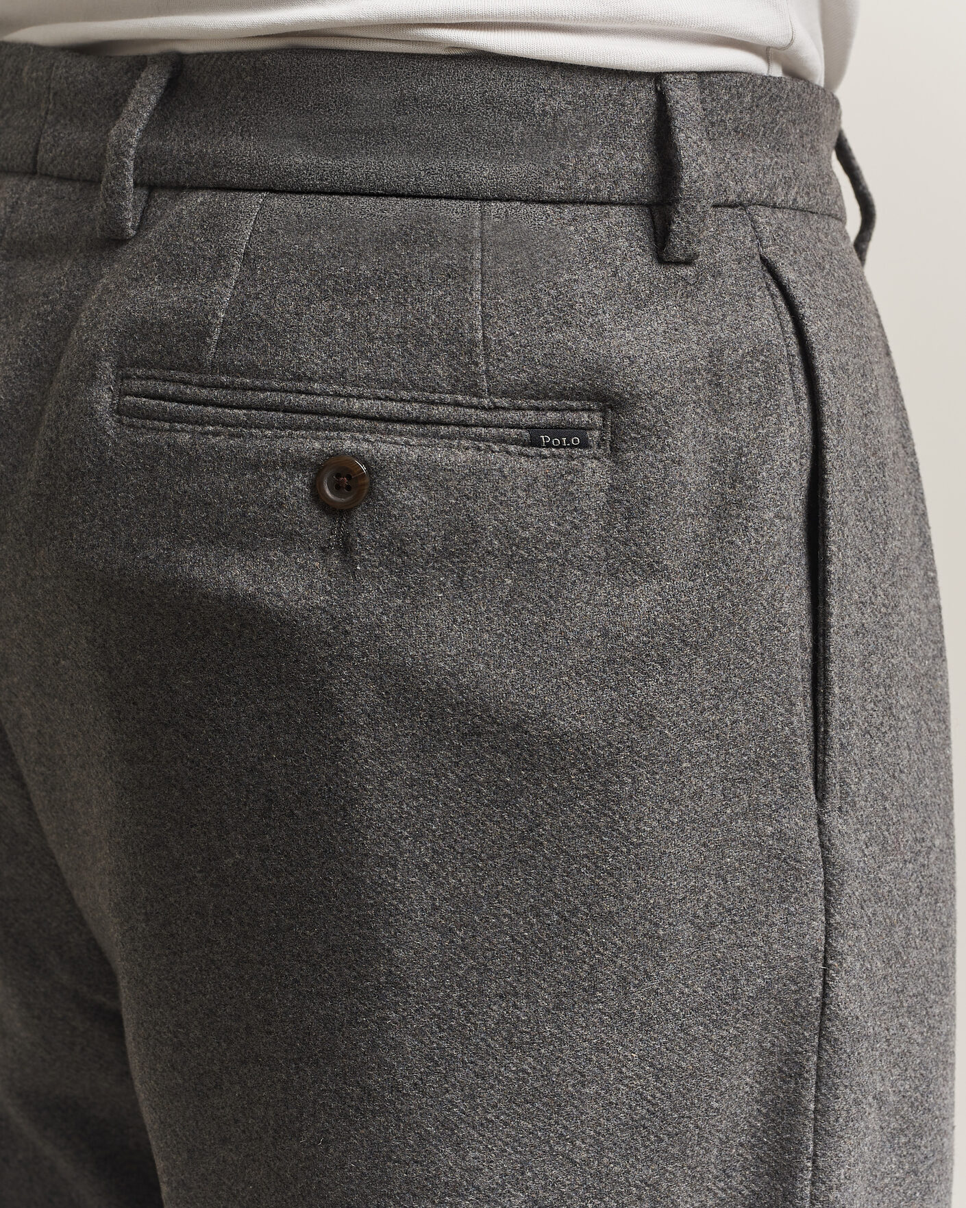 Mies | Housut | Polo Ralph Lauren | Flanell Blend Straight Fit Pants Medium Grey