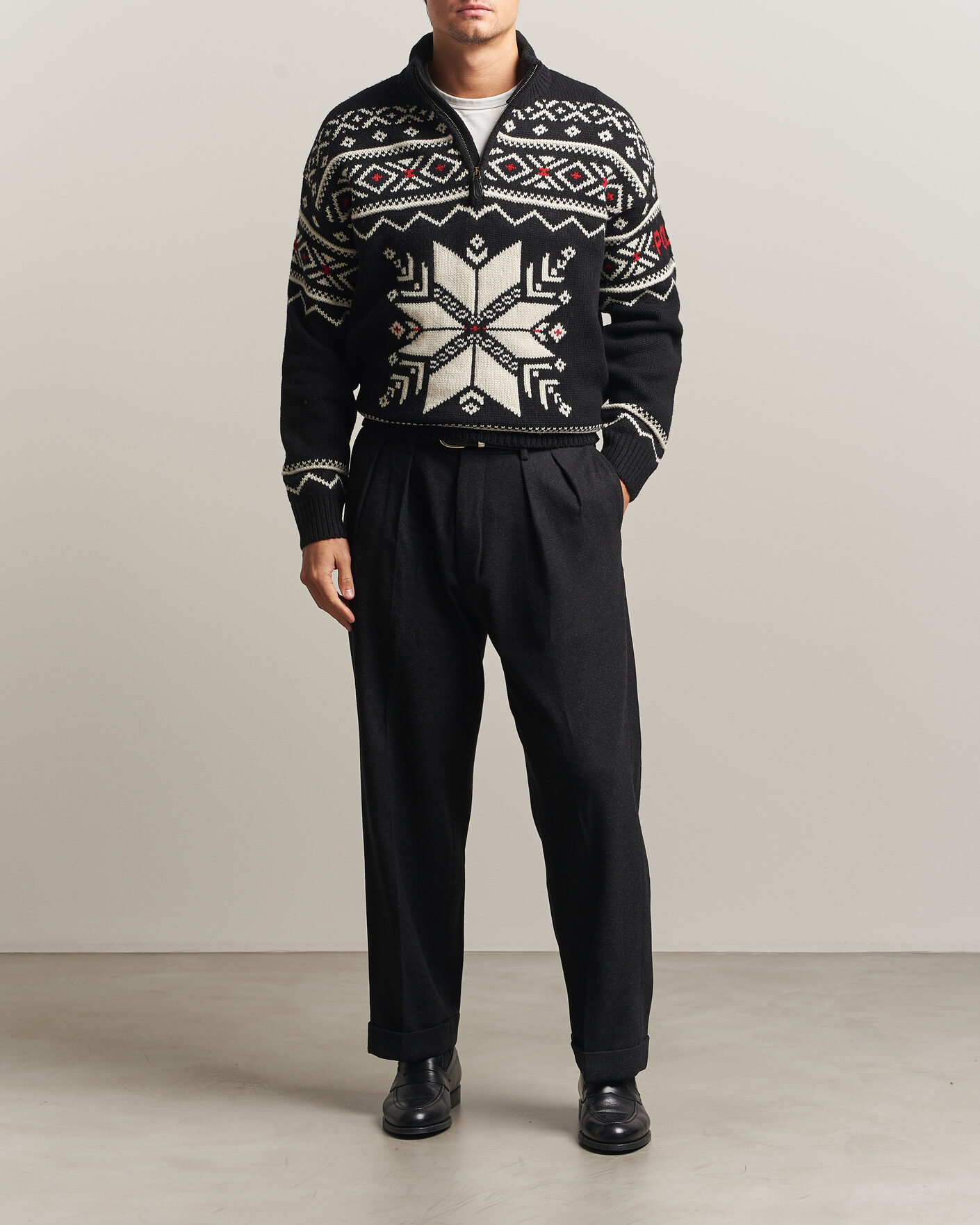 Mies | Housut | Polo Ralph Lauren | Flanell Blend Straight Fit Pants Dark Grey