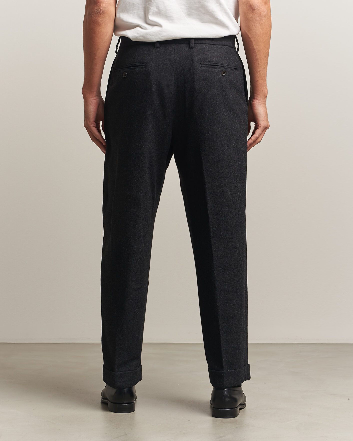 Mies | Housut | Polo Ralph Lauren | Flanell Blend Straight Fit Pants Dark Grey