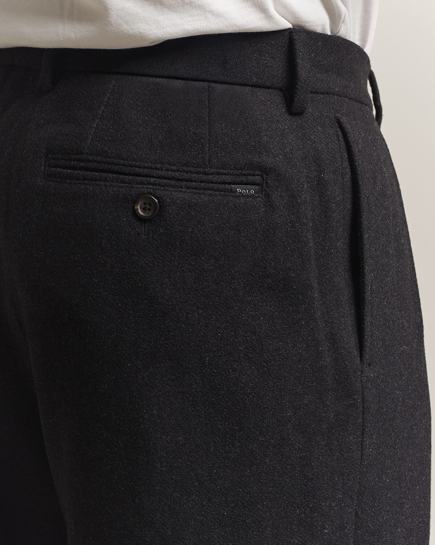 Mies | Housut | Polo Ralph Lauren | Flanell Blend Straight Fit Pants Dark Grey