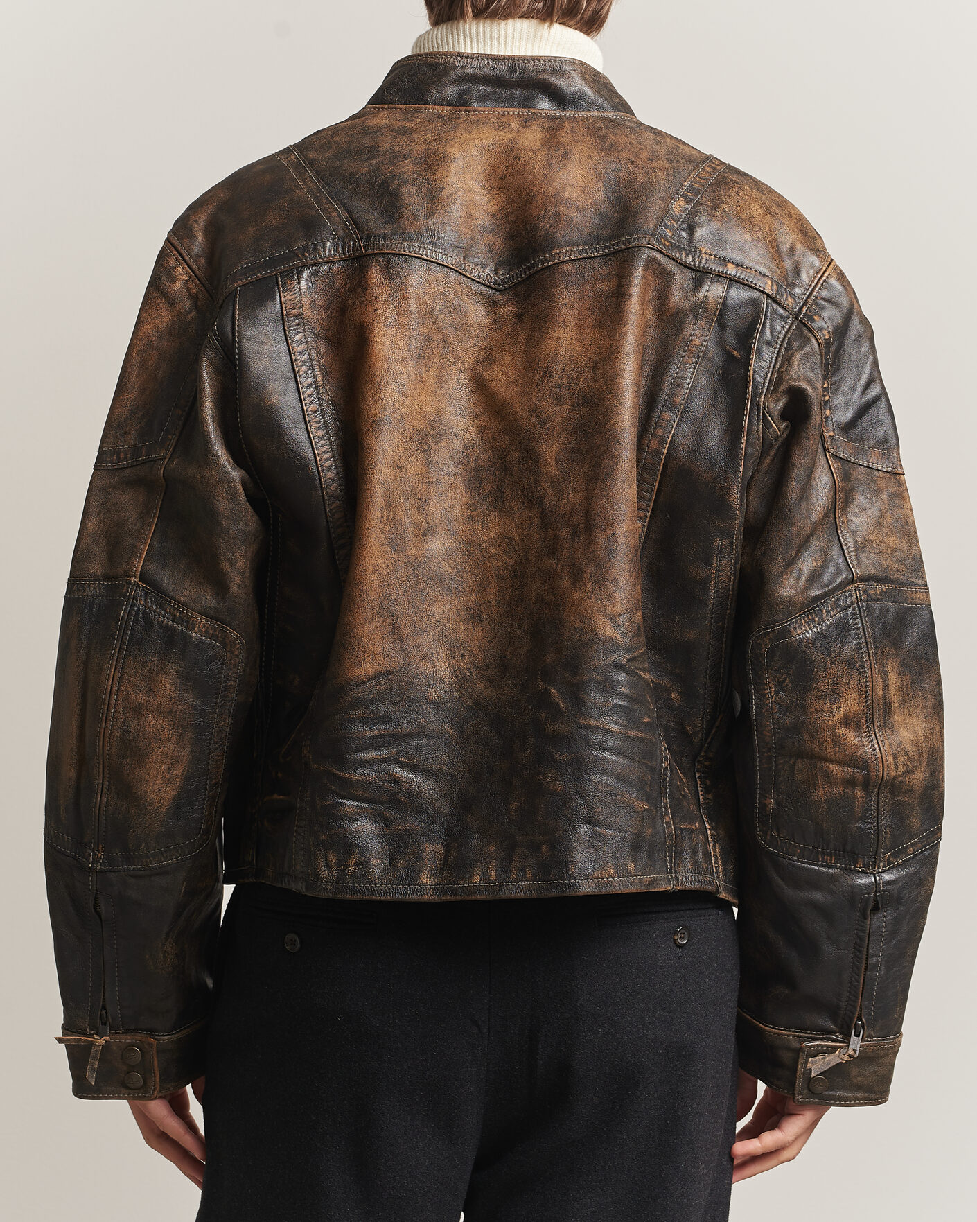 Mies | Takit | Polo Ralph Lauren | Leather Bomber Jacket Brown/Black Amber