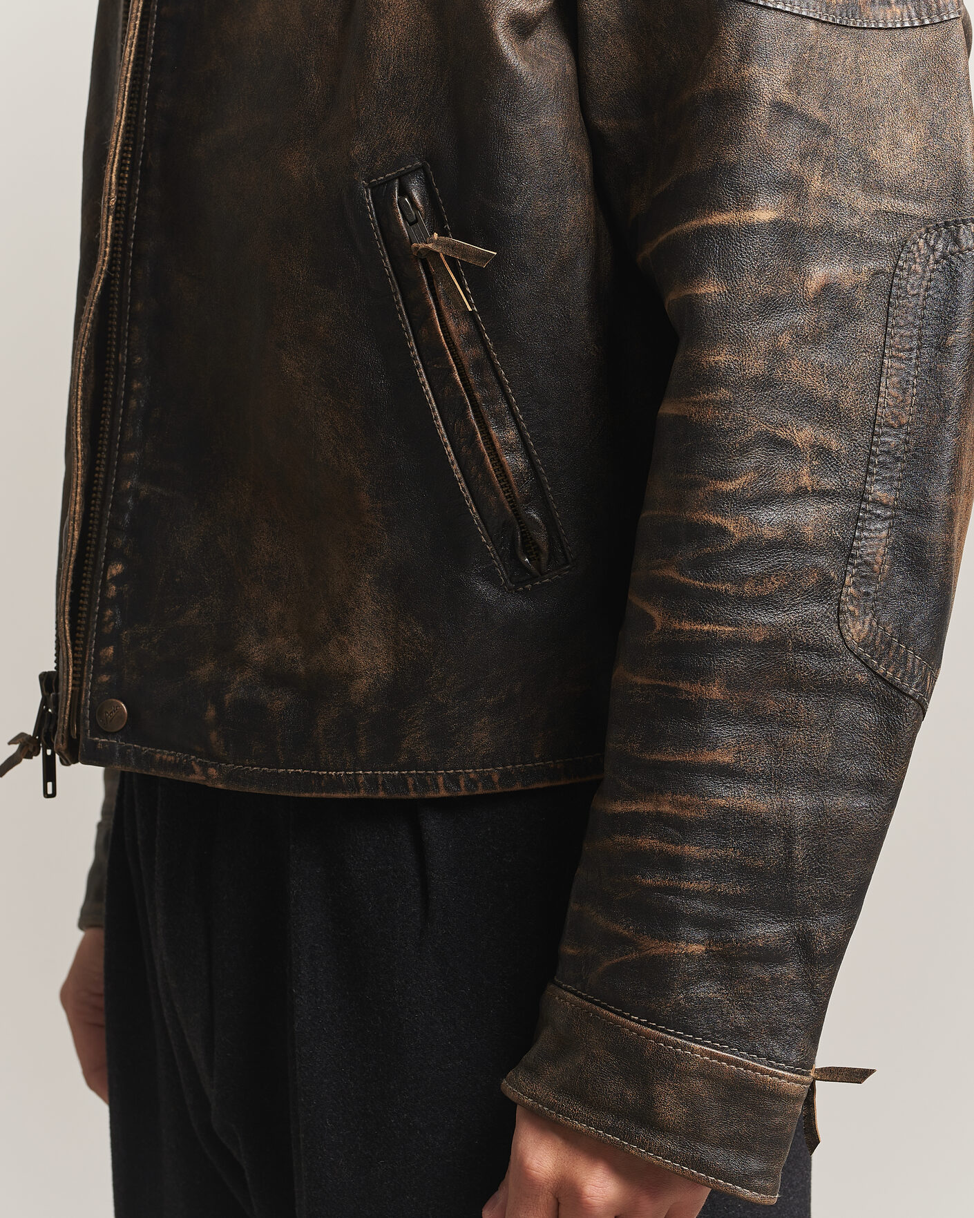 Mies | Takit | Polo Ralph Lauren | Leather Bomber Jacket Brown/Black Amber