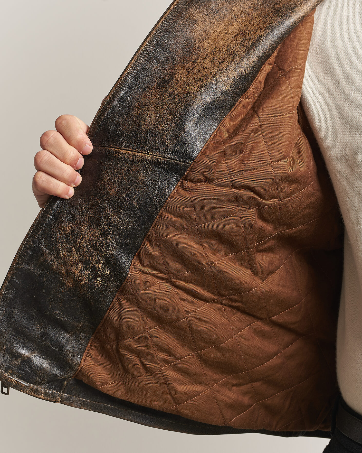 Mies | Takit | Polo Ralph Lauren | Leather Bomber Jacket Brown/Black Amber