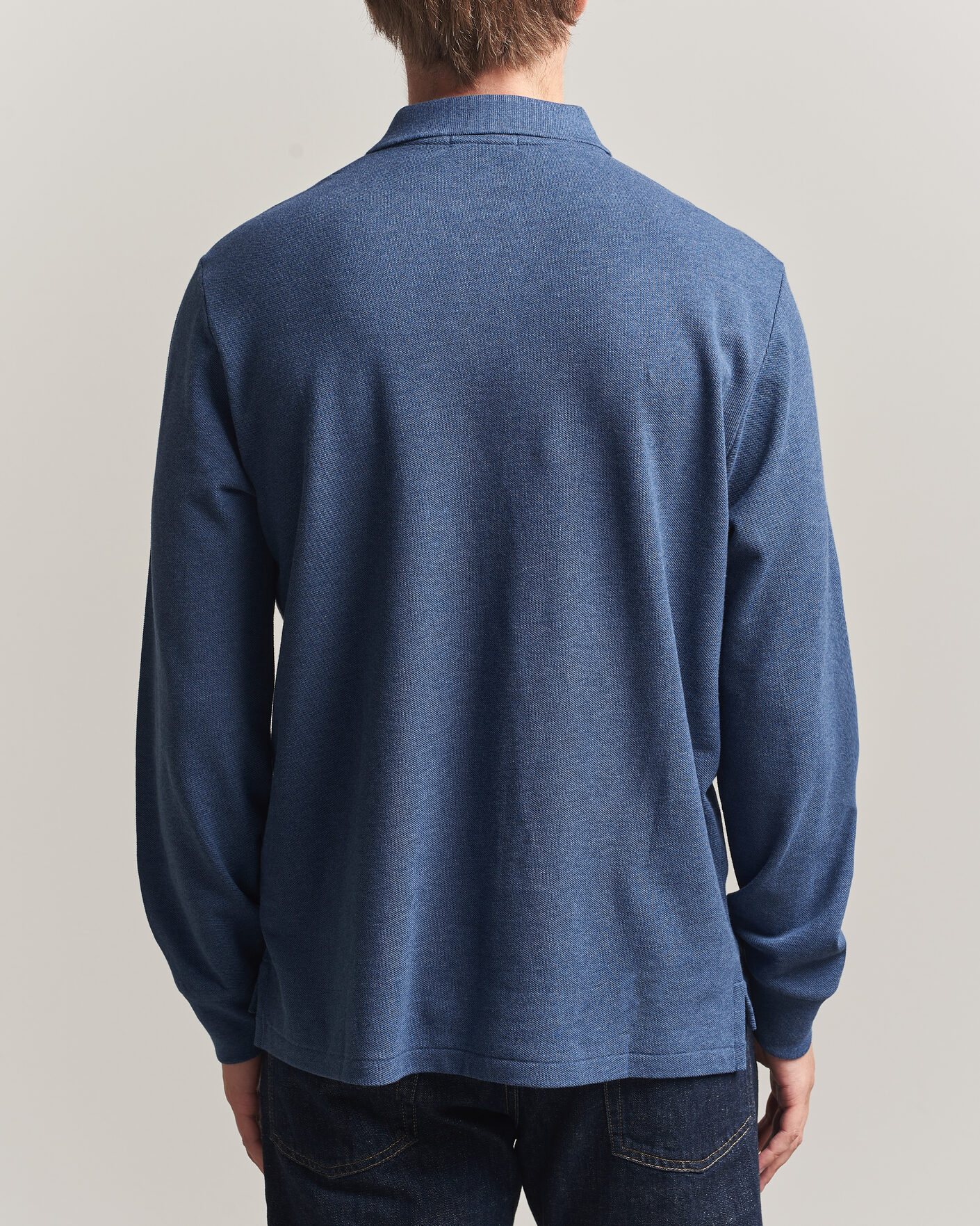 Mies | Pikeet | Polo Ralph Lauren | Custom Slim Fit Long Sleeve Polo Derby Blue Heather
