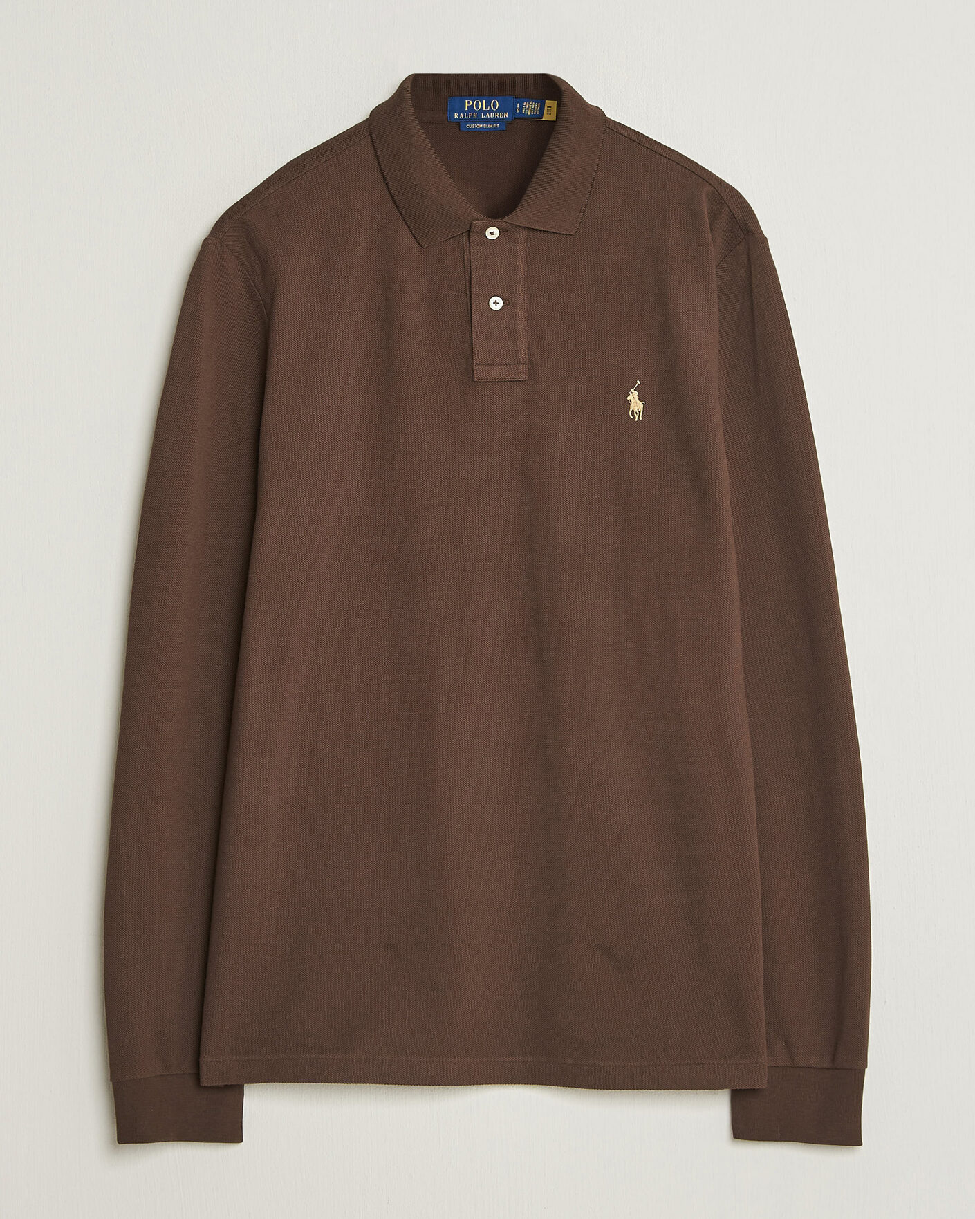 Mies | Pikeet | Polo Ralph Lauren | Custom Slim Fit Long Sleeve Polo Nutmeg Brown