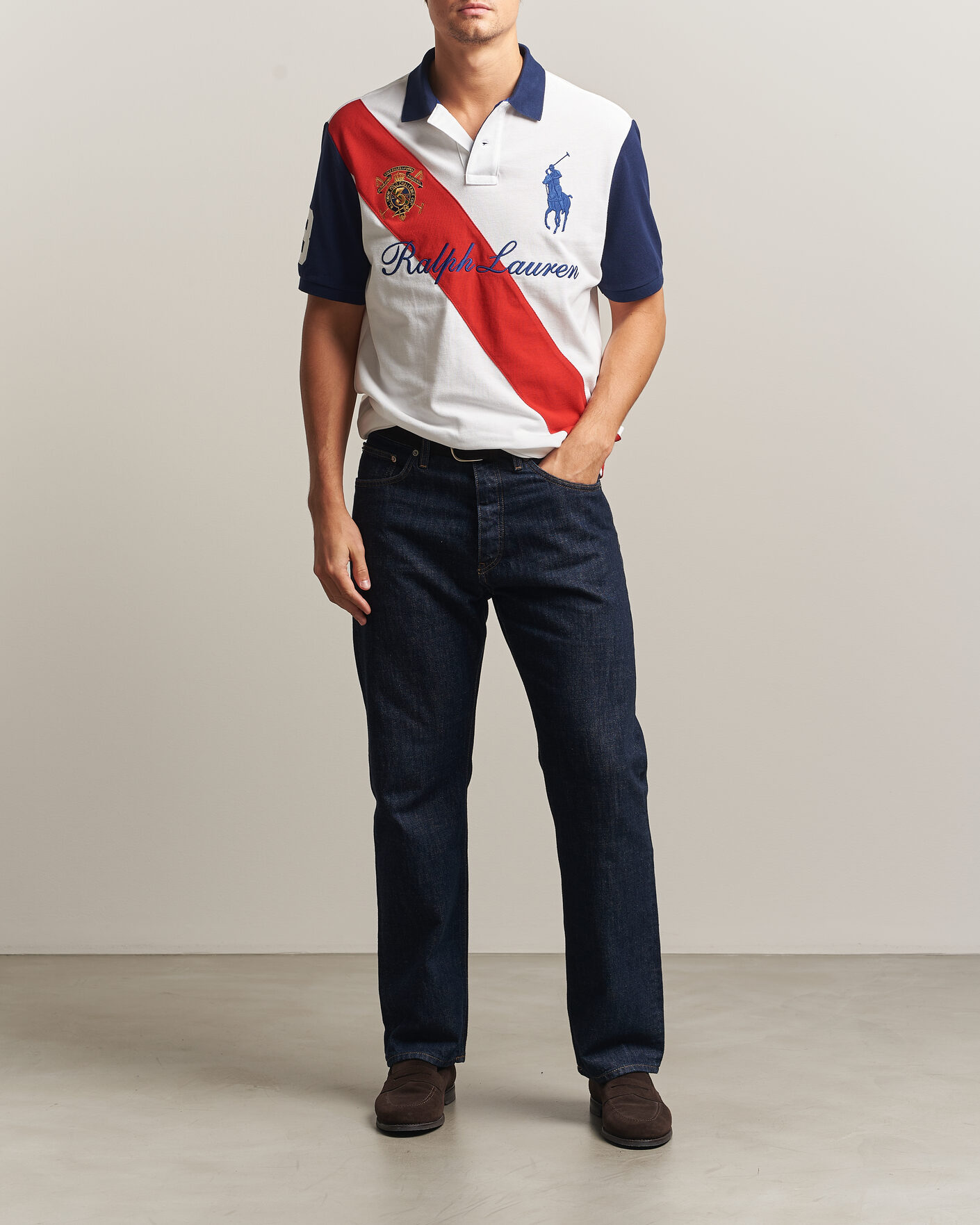 Mies | Pikeet | Polo Ralph Lauren | Classic Fit Diagonal Stripe Polo White