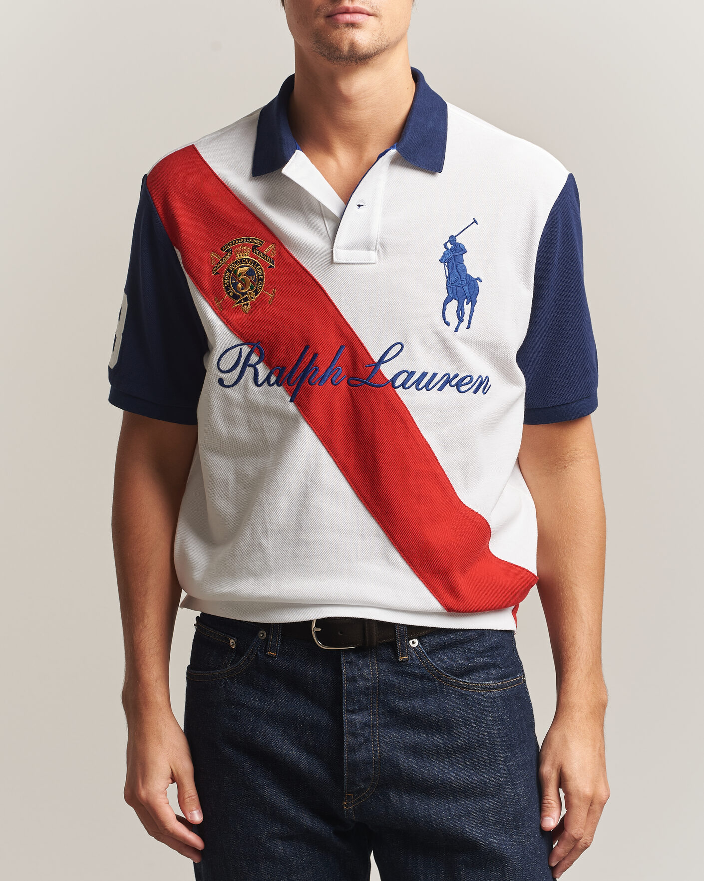 Mies | Pikeet | Polo Ralph Lauren | Classic Fit Diagonal Stripe Polo White