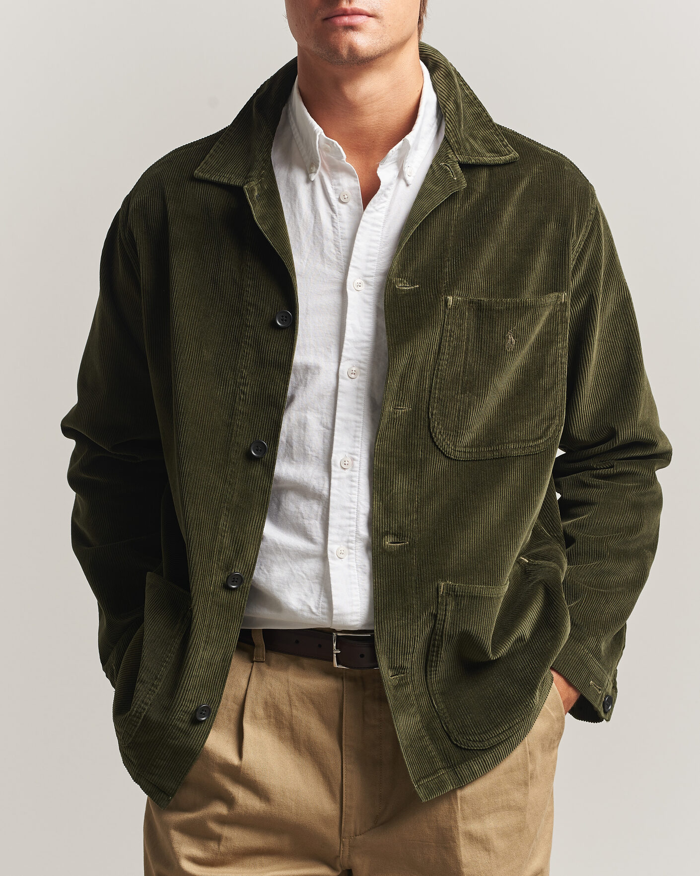 Mies | Kauluspaidat | Polo Ralph Lauren | Corduroy Overshirt Company Olive