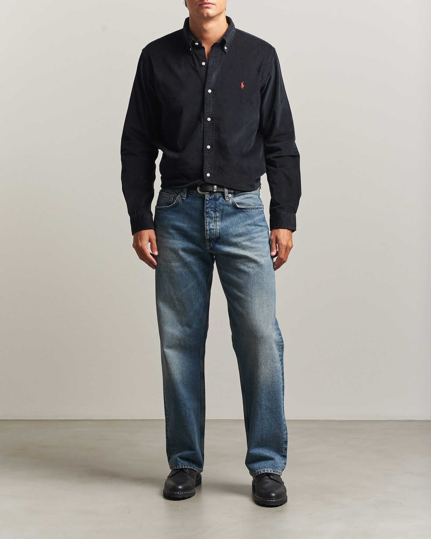 Mies | Kauluspaidat | Polo Ralph Lauren | Custom Fit BD Corduroy Shirt Polo Black