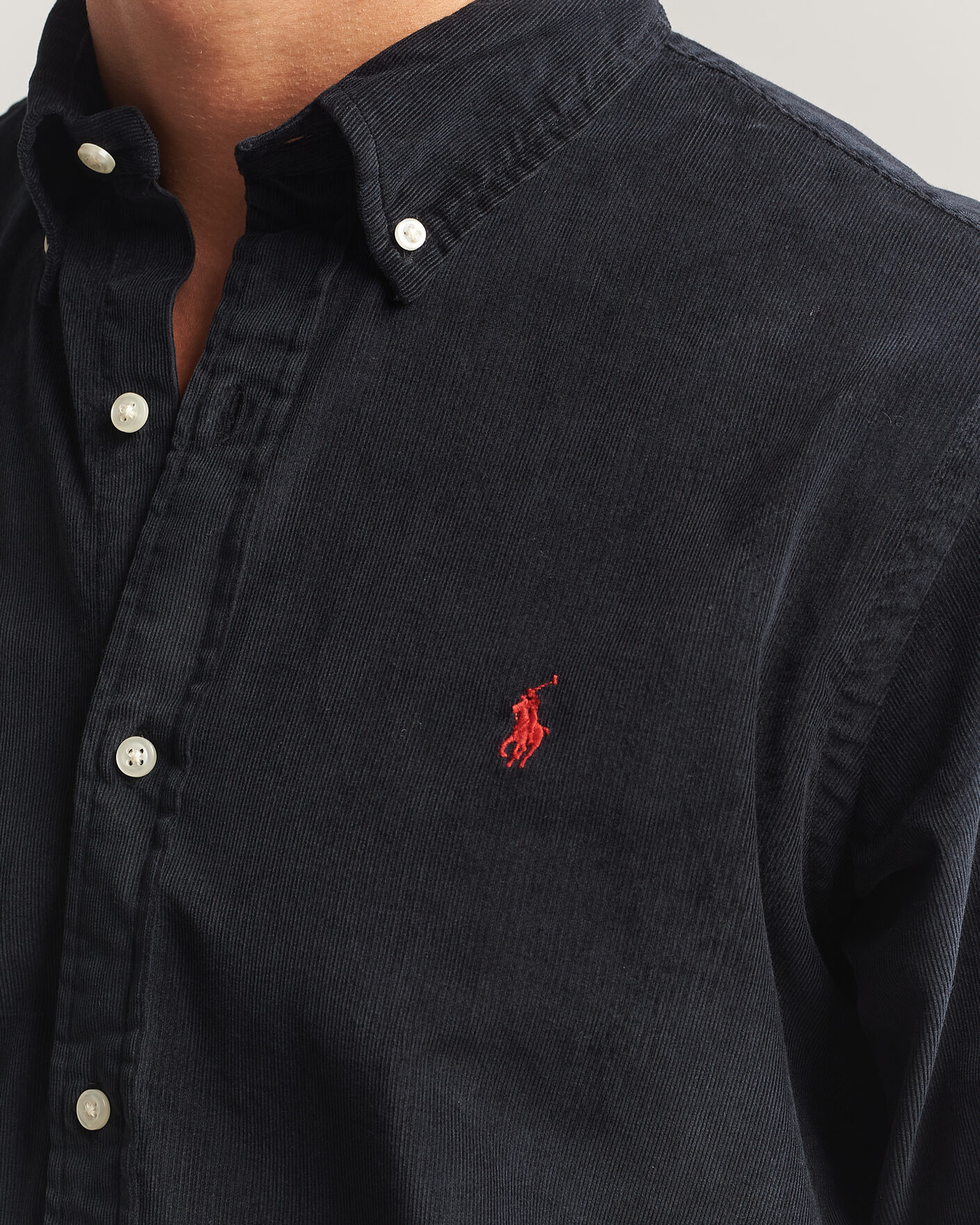 Mies | Kauluspaidat | Polo Ralph Lauren | Custom Fit BD Corduroy Shirt Polo Black