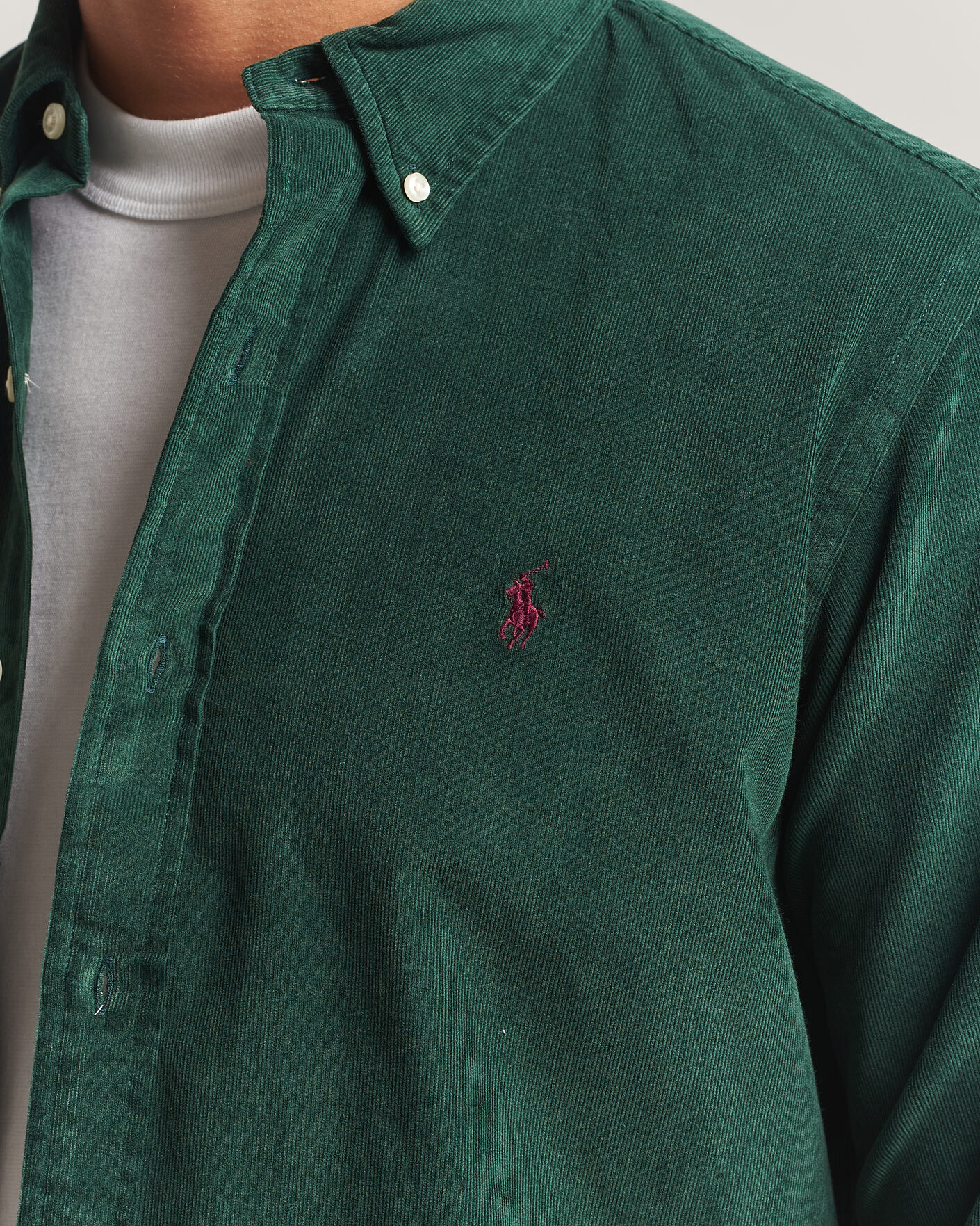 Mies | Kauluspaidat | Polo Ralph Lauren | Custom Fit BD Corduroy Shirt Moss Agate