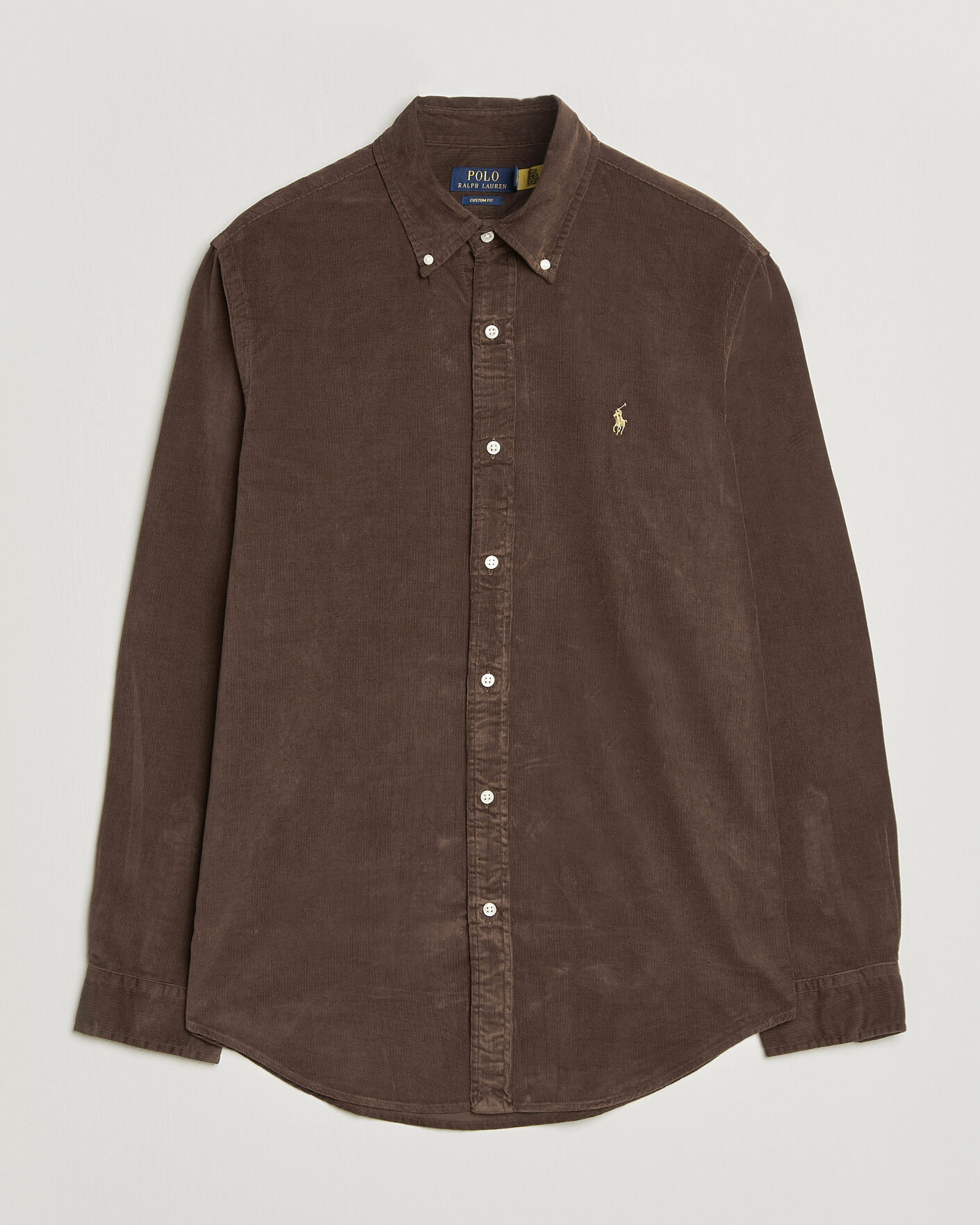 Mies | Kauluspaidat | Polo Ralph Lauren | Custom Fit BD Corduroy Shirt Nutmeg Brown