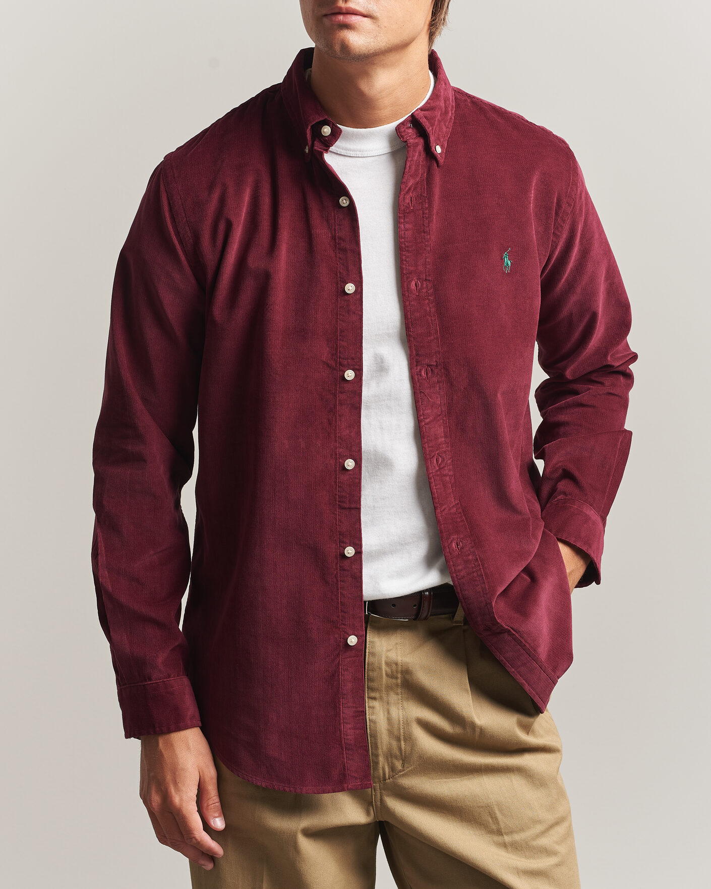 Mies | Kauluspaidat | Polo Ralph Lauren | Custom Fit BD Corduroy Shirt Classic Wine