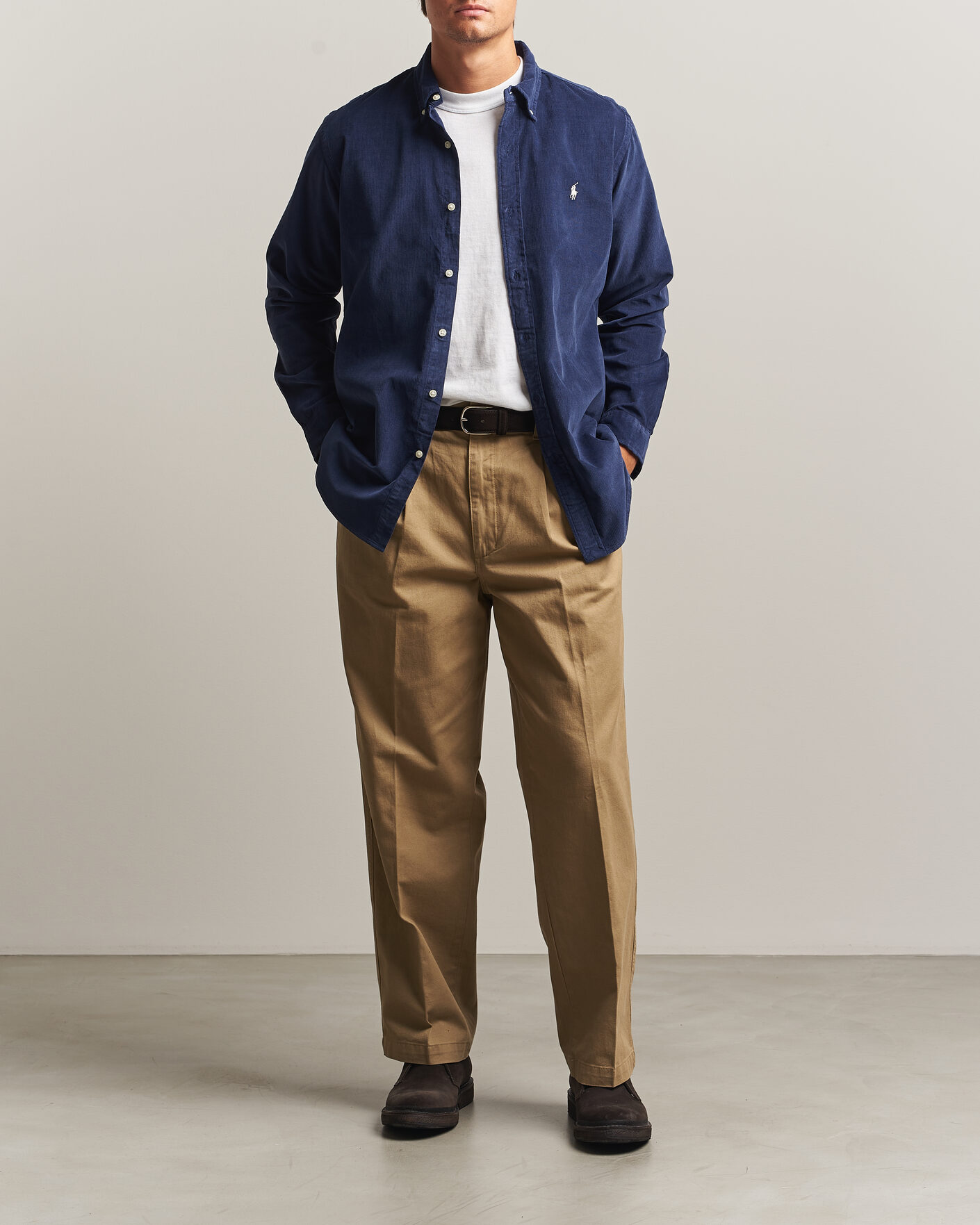Mies | Kauluspaidat | Polo Ralph Lauren | Custom Fit BD Corduroy Shirt Newport Navy