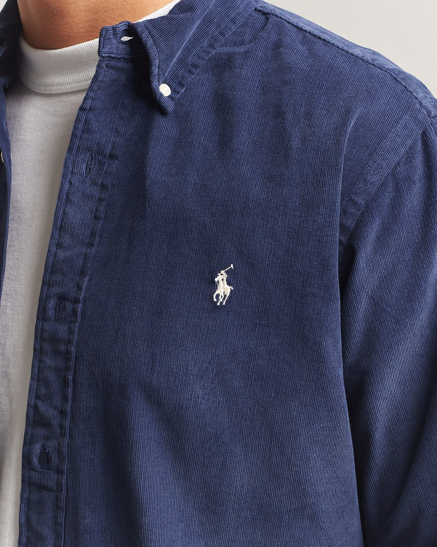 Mies | Kauluspaidat | Polo Ralph Lauren | Custom Fit BD Corduroy Shirt Newport Navy