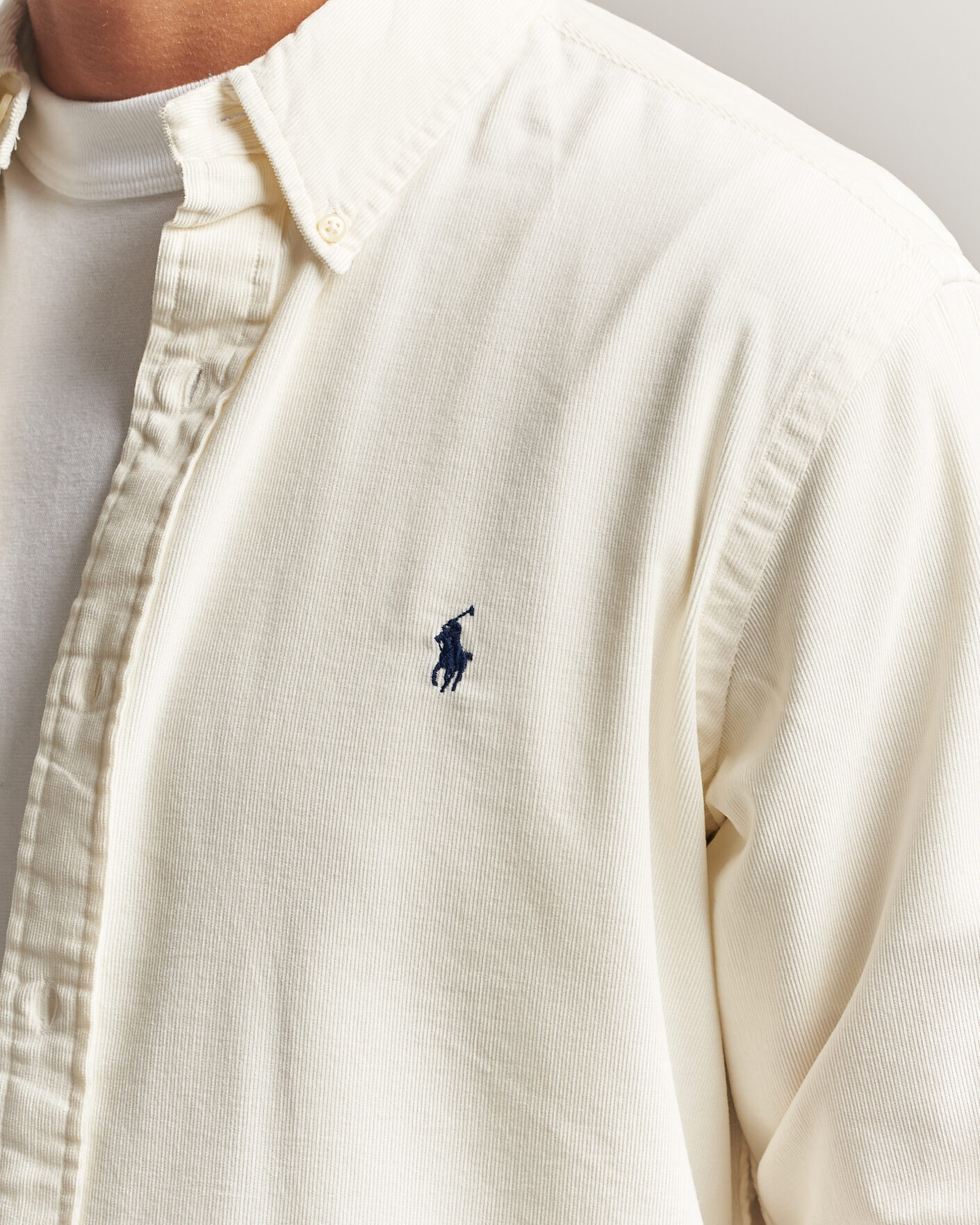 Mies | Kauluspaidat | Polo Ralph Lauren | Custom Fit BD Corduroy Shirt Clubhouse Cream