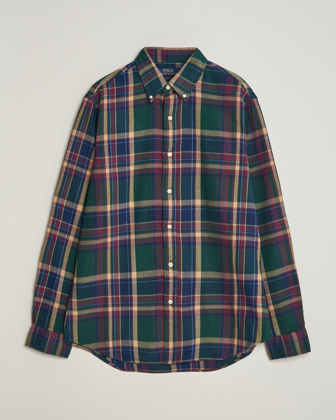 Mies | Kauluspaidat | Polo Ralph Lauren | Custom Fit Brushed Flannel Shirt Forest Burgundy