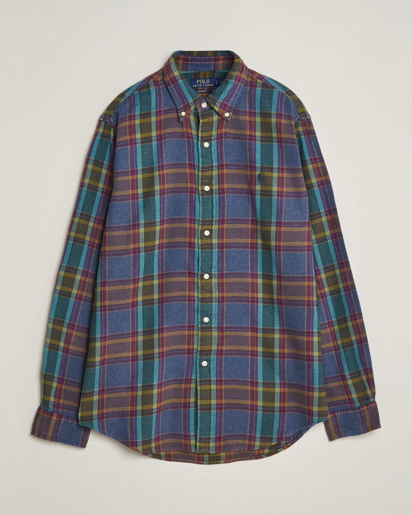 Mies | Kauluspaidat | Polo Ralph Lauren | Custom Fit Brushed Flannel Shirt Blue Purple Heather