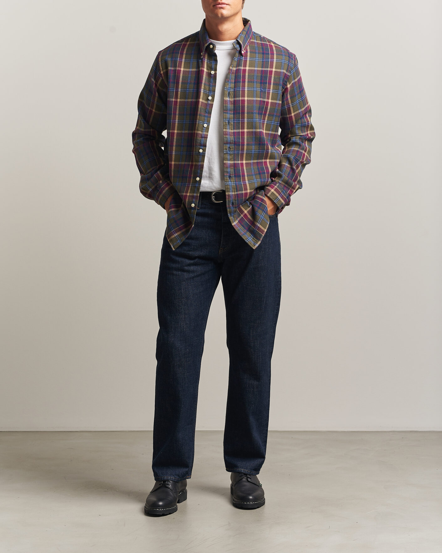 Mies | Kauluspaidat | Polo Ralph Lauren | Custom Fit Brushed Flannel Shirt Olive Berry