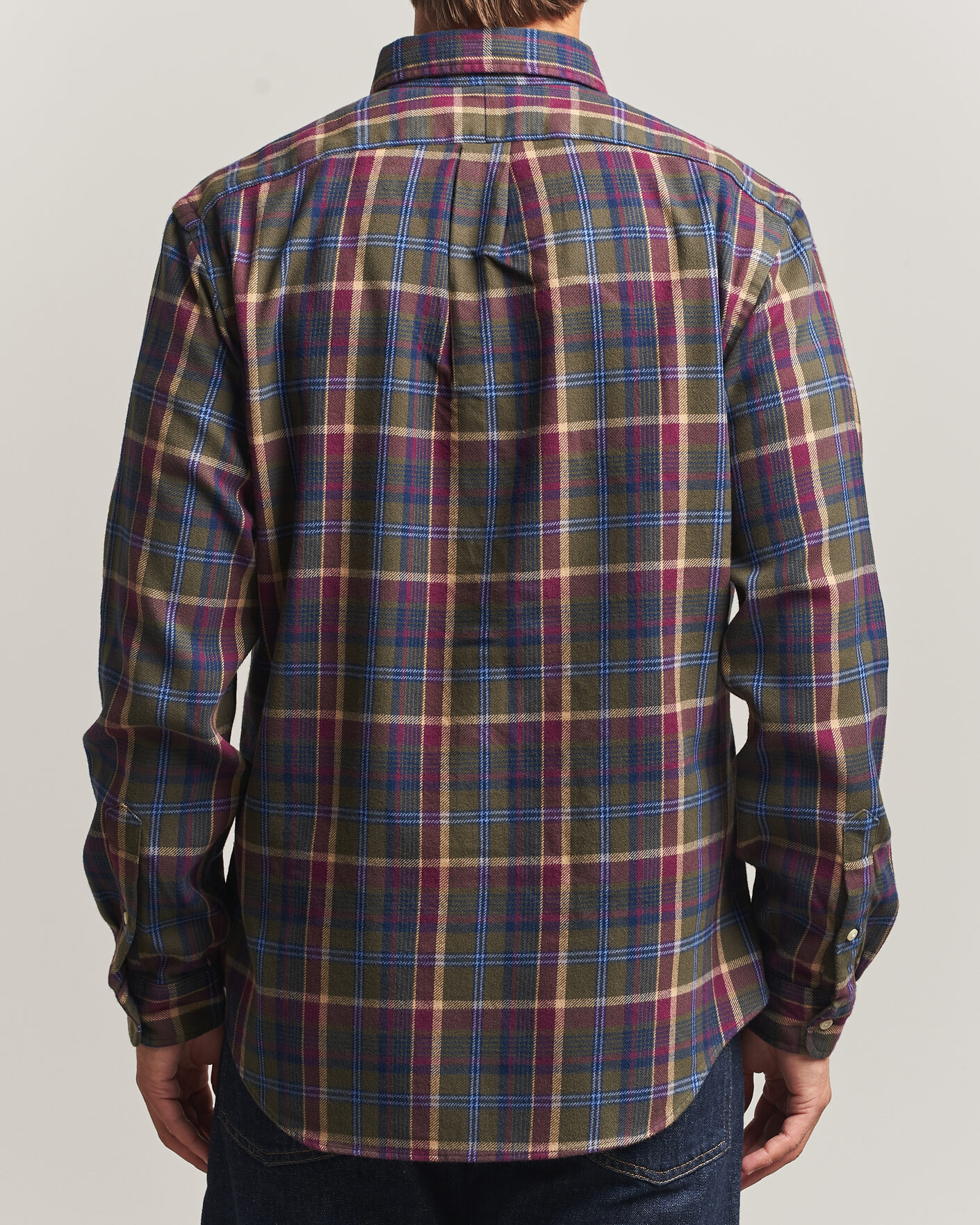 Mies | Kauluspaidat | Polo Ralph Lauren | Custom Fit Brushed Flannel Shirt Olive Berry