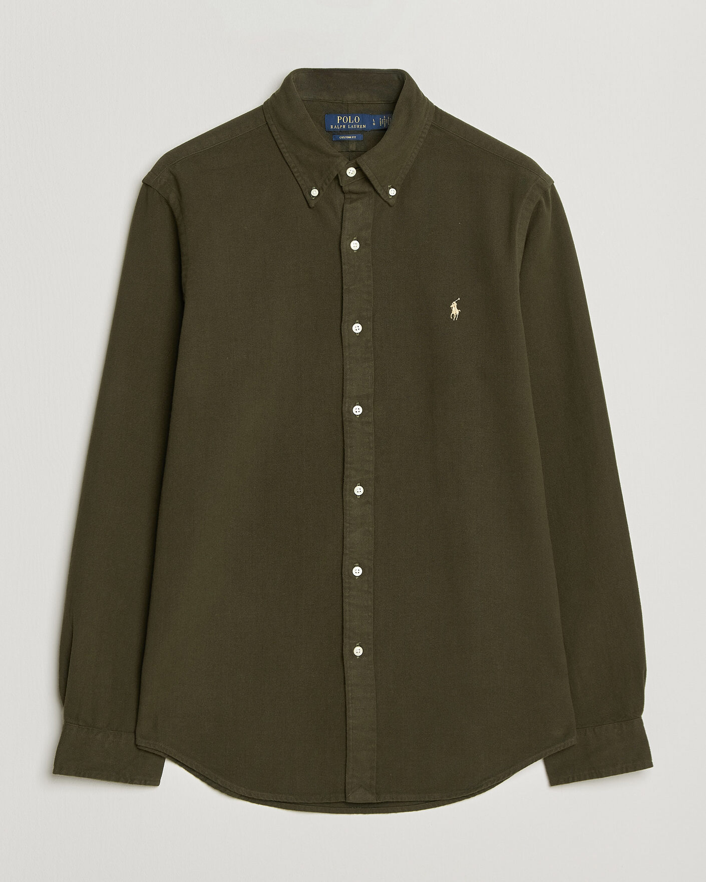 Mies | Kauluspaidat | Polo Ralph Lauren | Custom Fit Brushed Flannel Shirt Company Olive