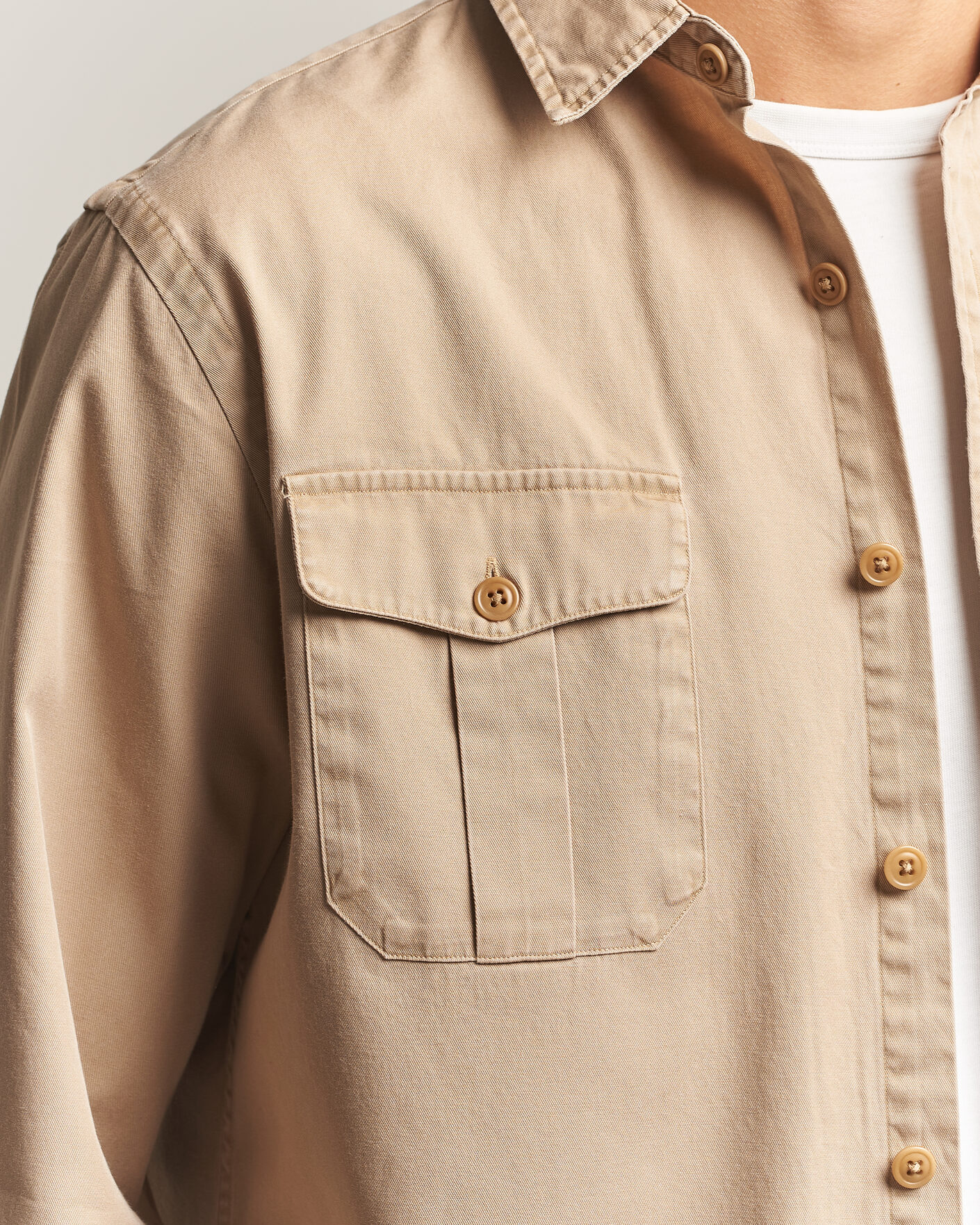 Mies | Kauluspaidat | Polo Ralph Lauren | Litchfield Washed Chino Overshirt Vintage Khaki