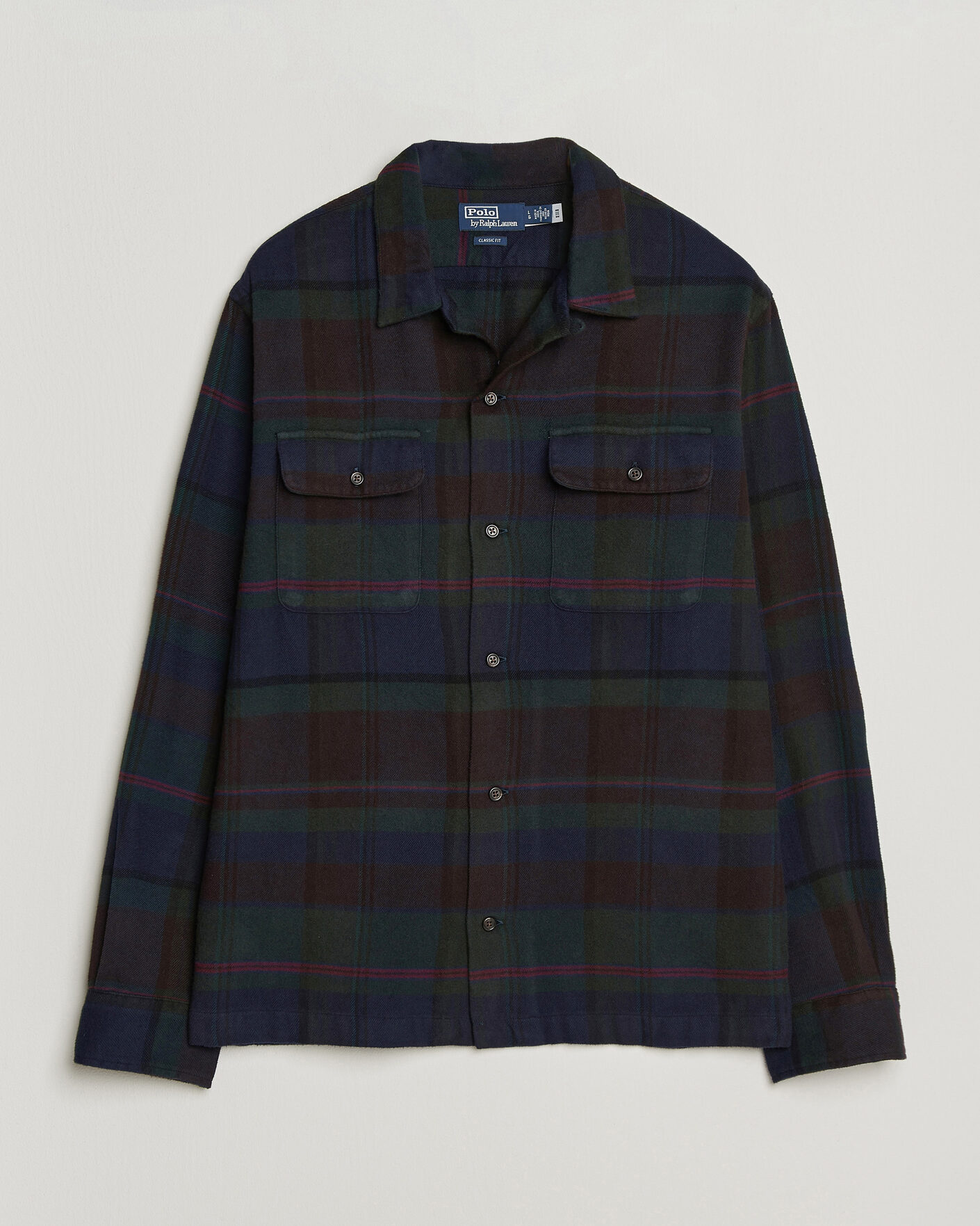 Mies | Kauluspaidat | Polo Ralph Lauren | Hudson Ranch Checked Overshirt Olive Royal